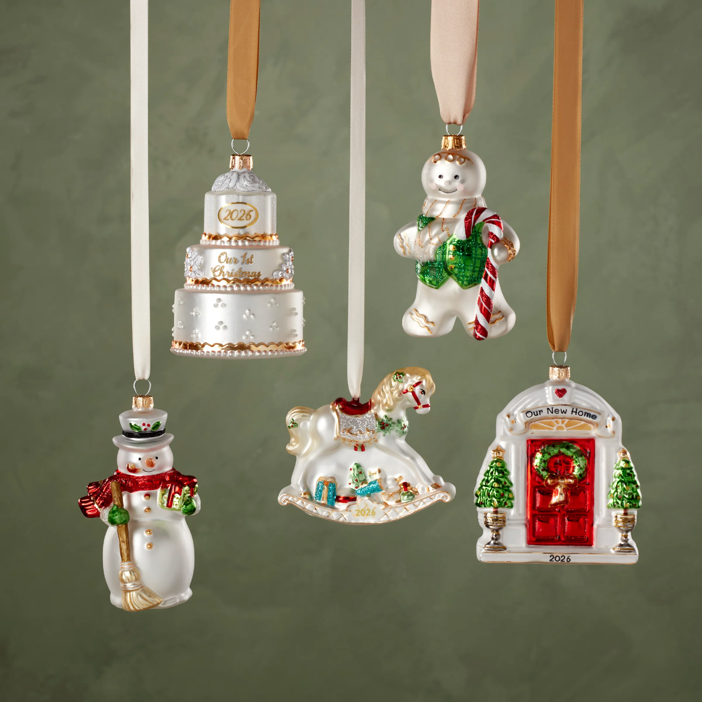 2026 Retro Blown Glass Our 1st Christmas Wedding Ornament - Image 5