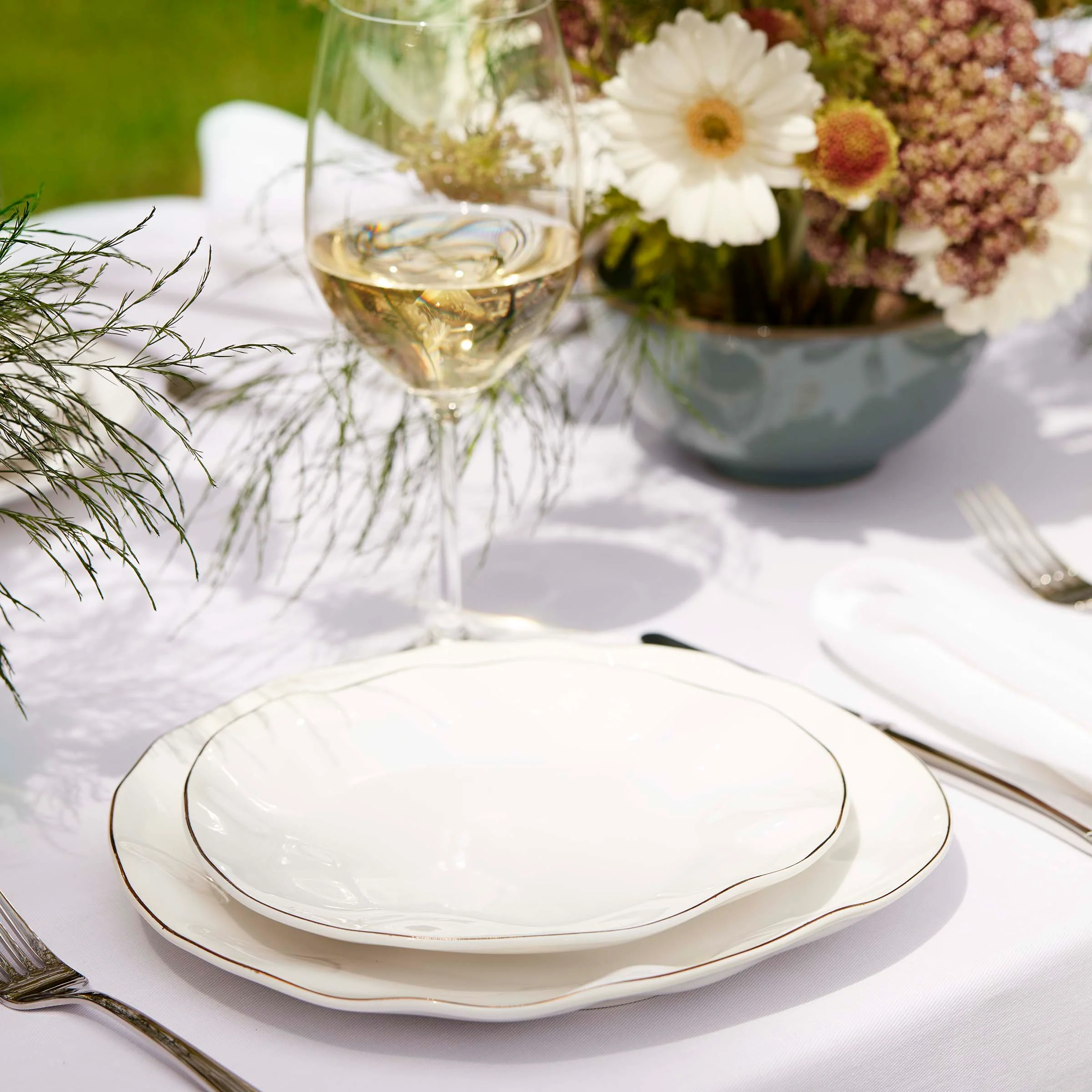 Blue Bay White 12-Piece Dinnerware Set - Image 2