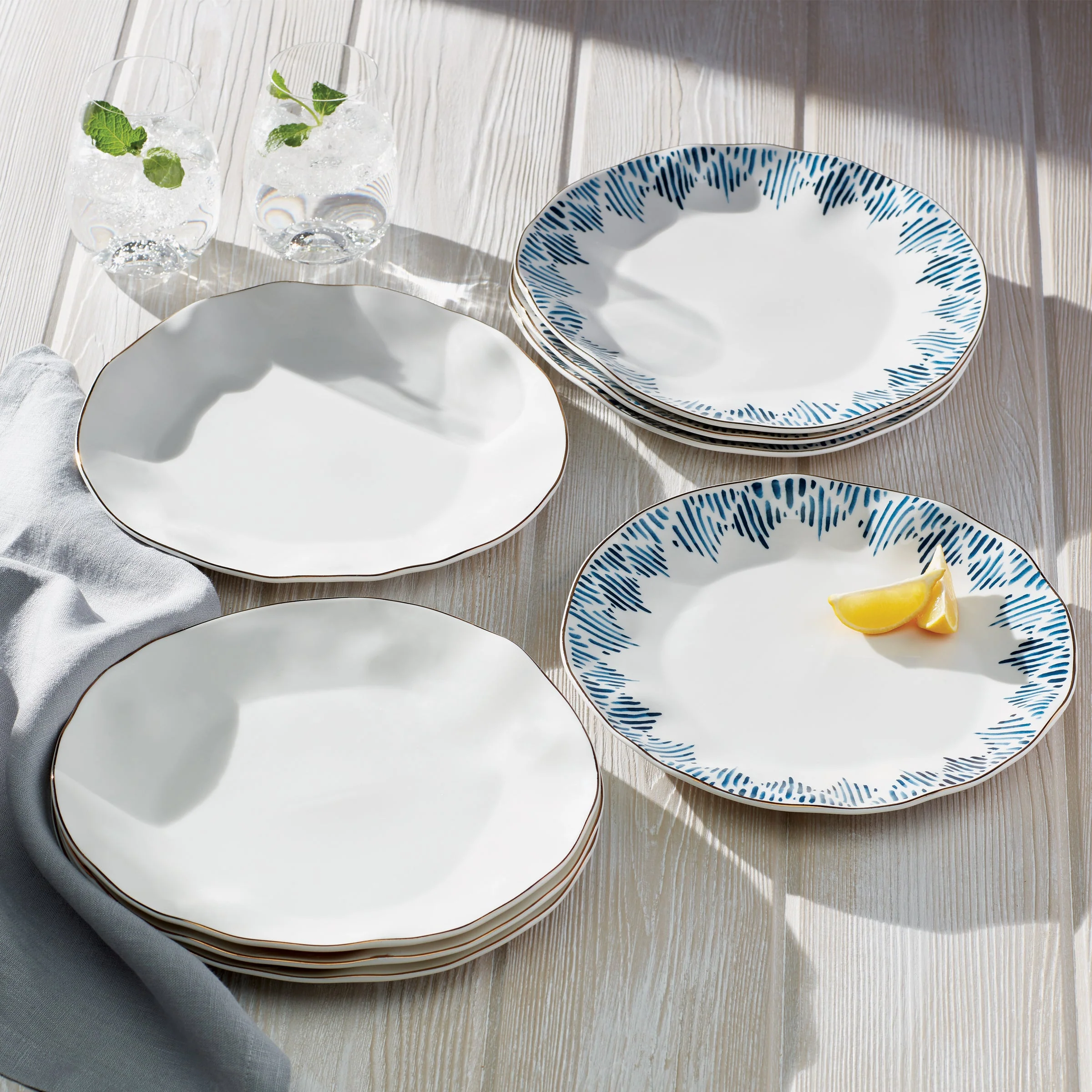 Blue Bay White Dinner Plates, Set of 4 - Image 2