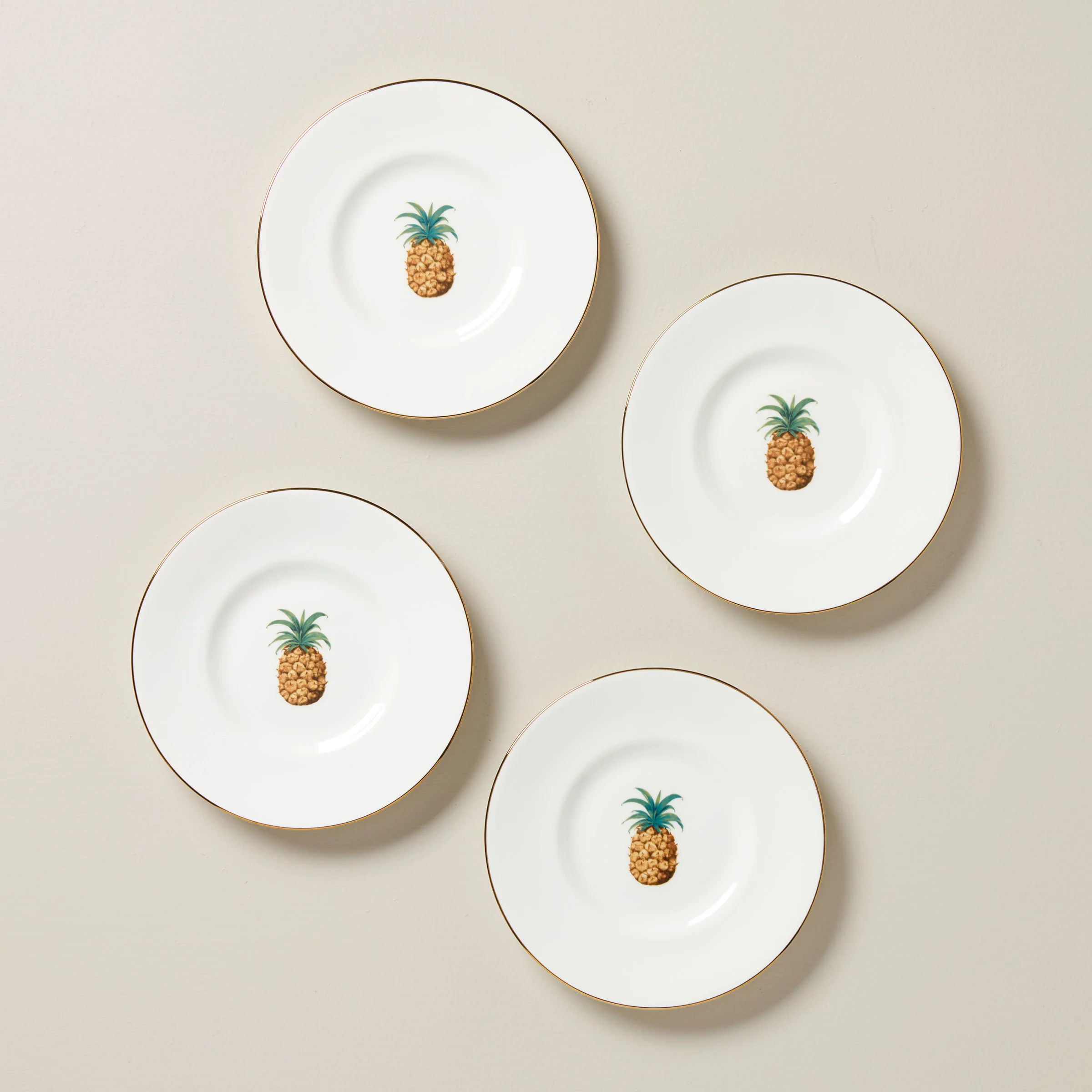 British Colonial Bamboo Party Plates, Set of 4