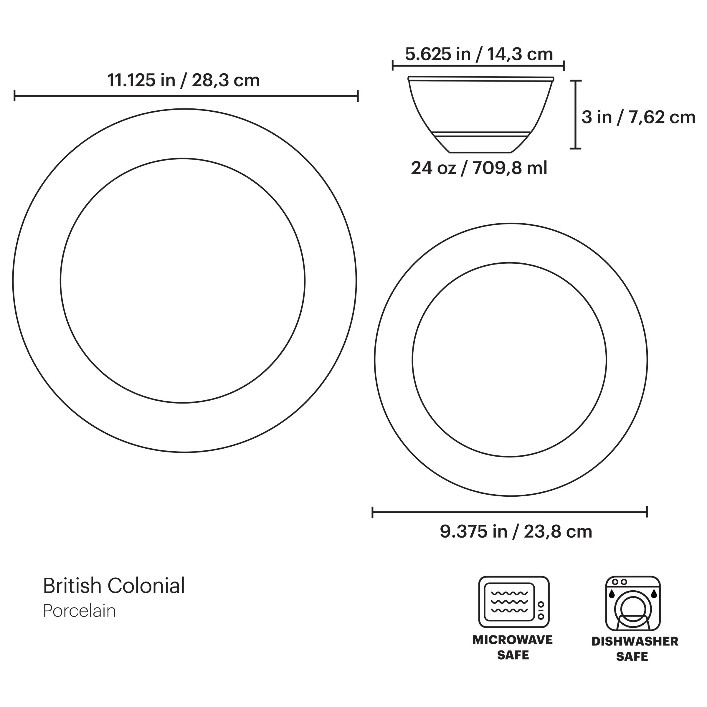 British Colonial Bamboo 12-Piece Dinnerware Set - Image 2