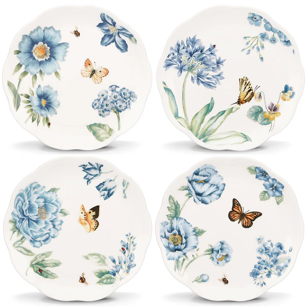 Butterfly Meadow Blue Dessert Plates, Set of 4 - Image 2