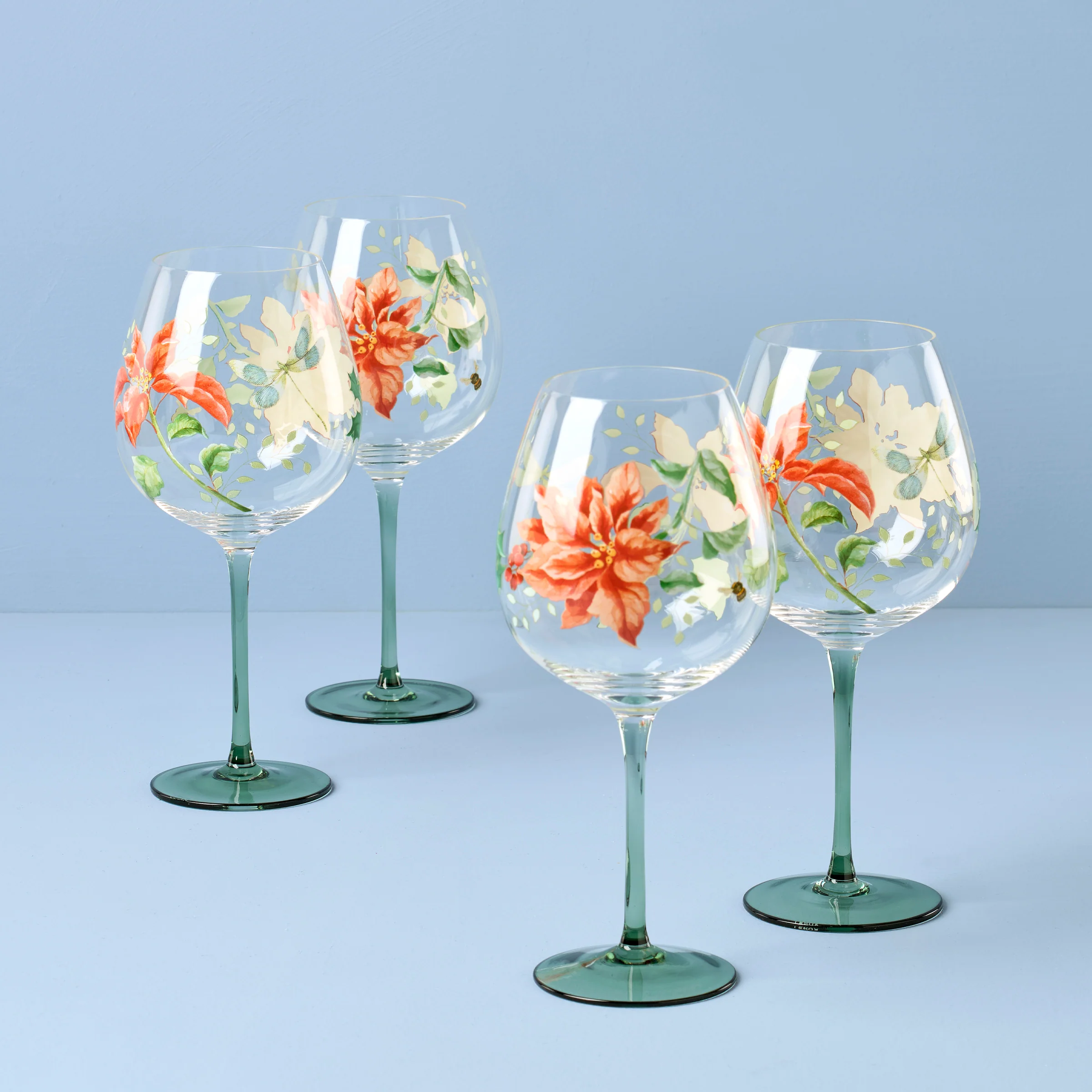 Butterfly Meadow Holiday Balloon Glasses, Set of 4 - Image 2