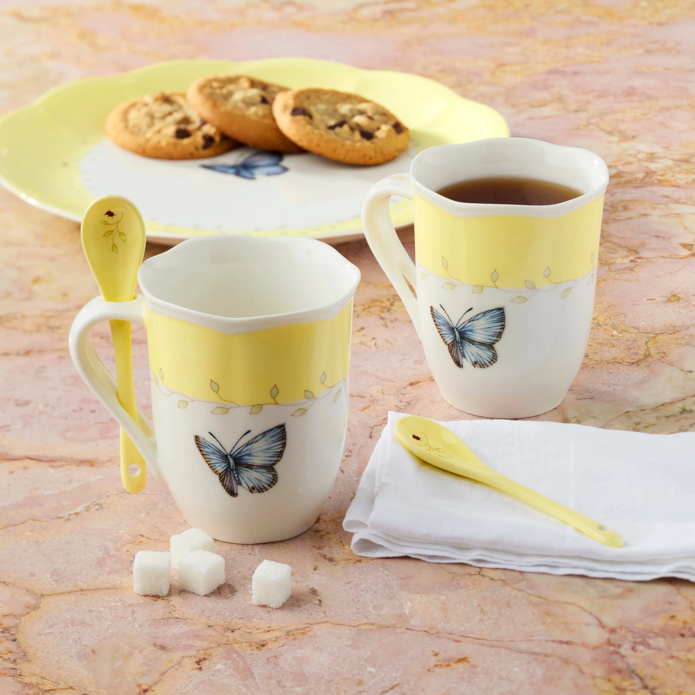 Butterfly Meadow Color Mugs with Spoons, Set of 8 - Image 6