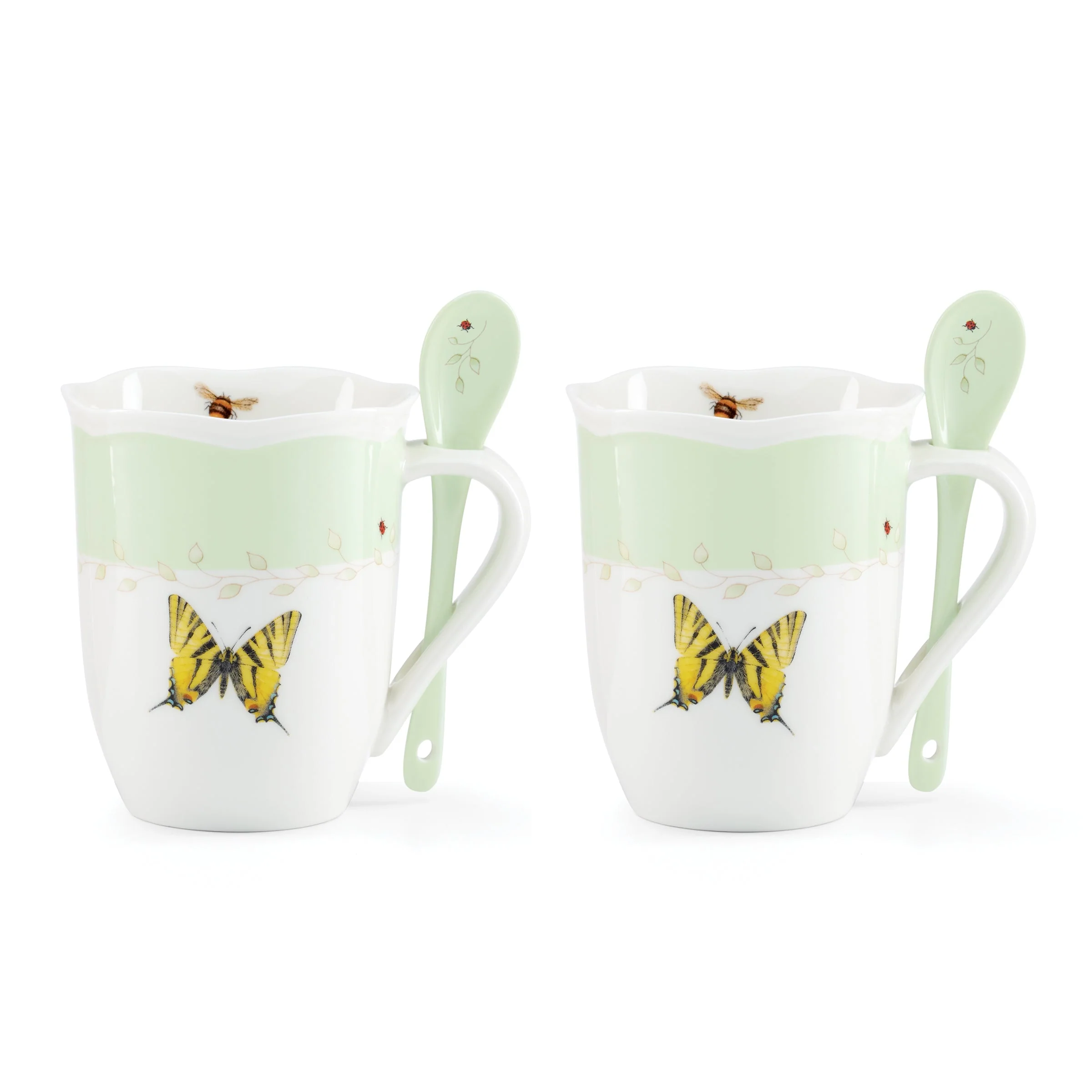 Butterfly Meadow Color Mugs with Spoons, Set of 8 - Image 8