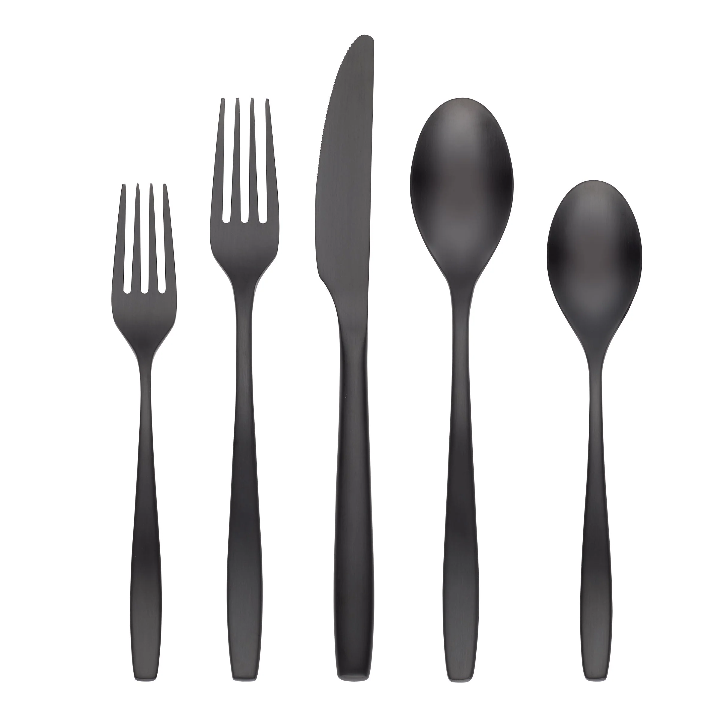 Averie Black Satin 20-Piece Flatware Set - Image 3