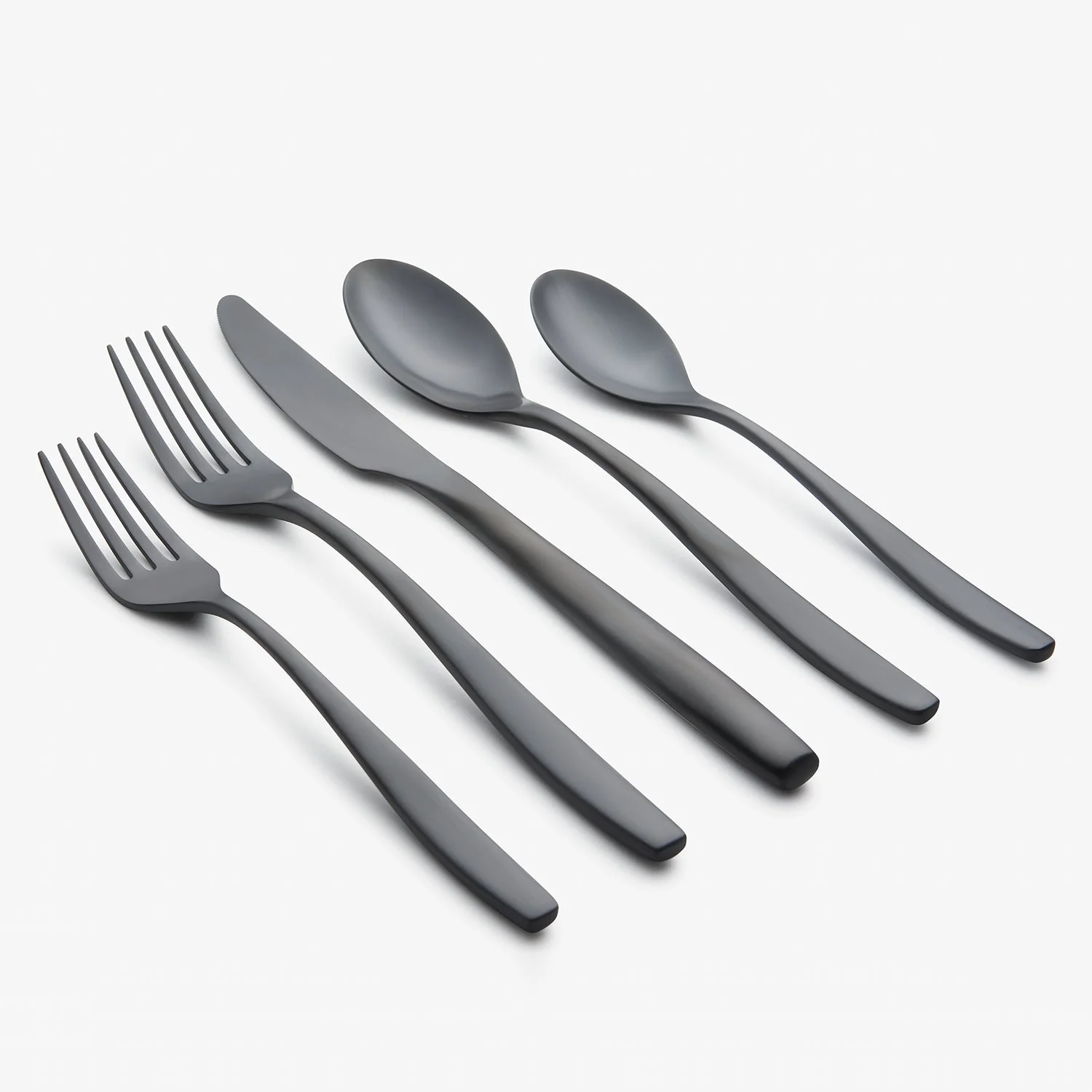 Averie Black Satin 20-Piece Flatware Set - Image 4