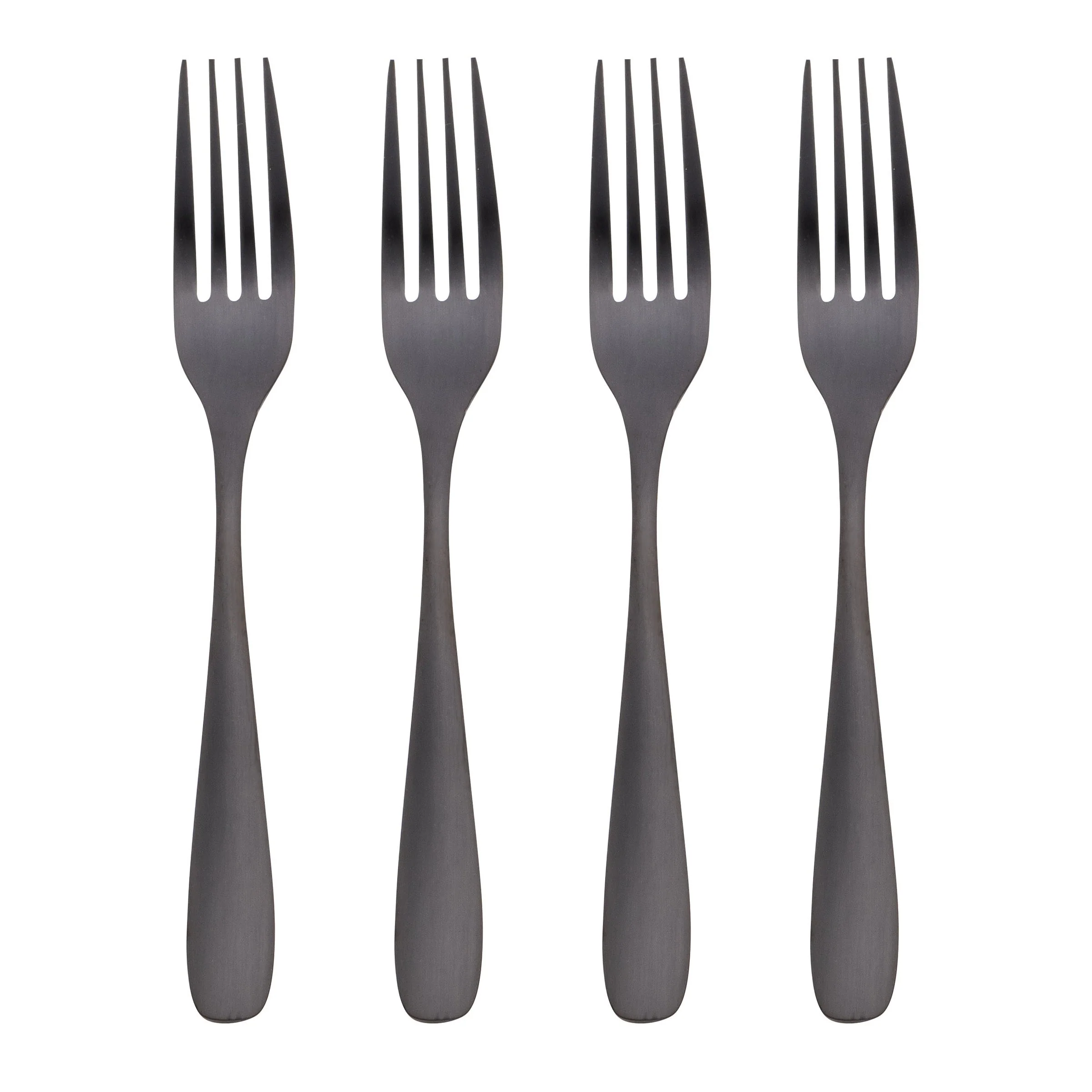 Eliana Black Satin Dinner Forks, Set of 4