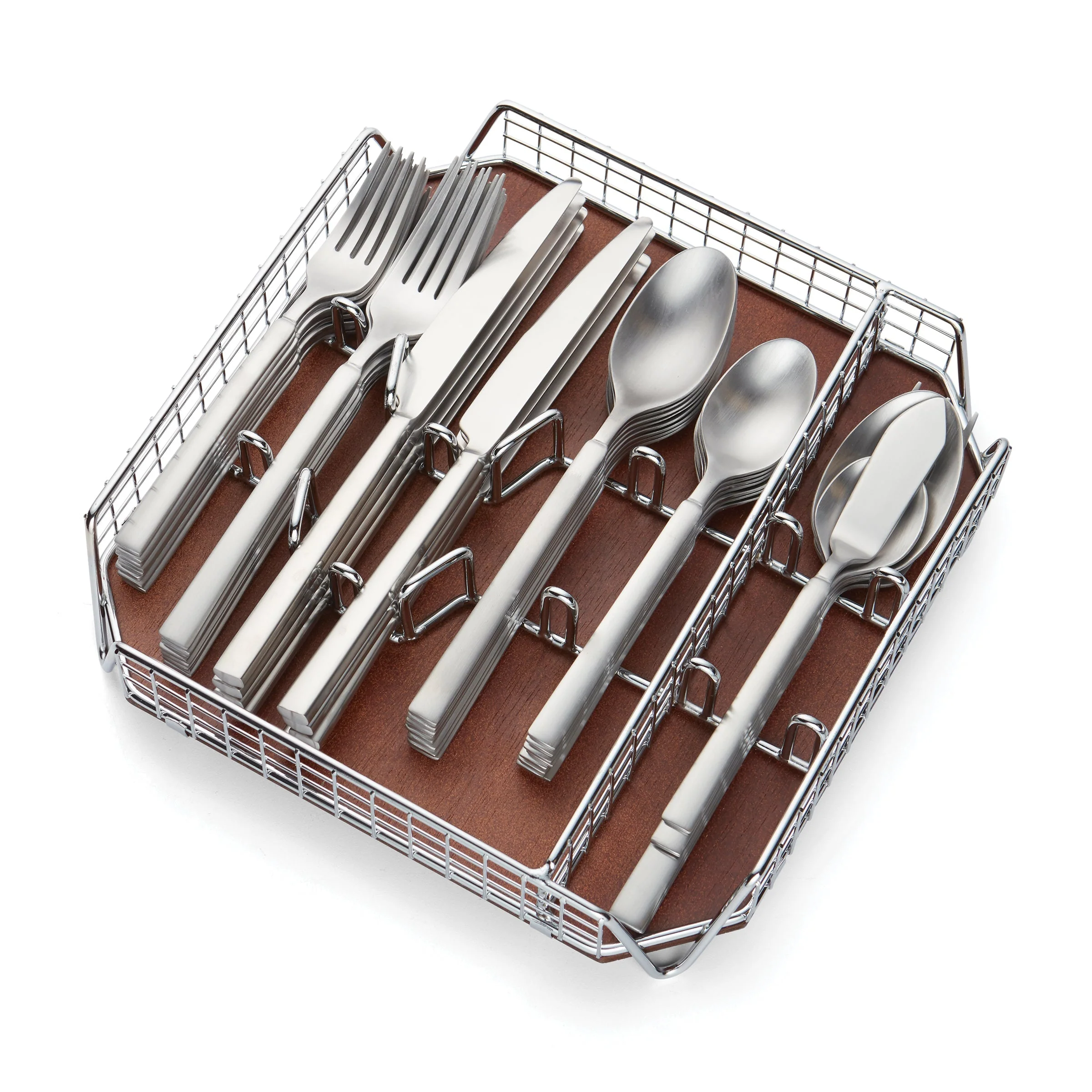 Gailann Satin 45-Piece Flatware Set with Caddy - Image 3