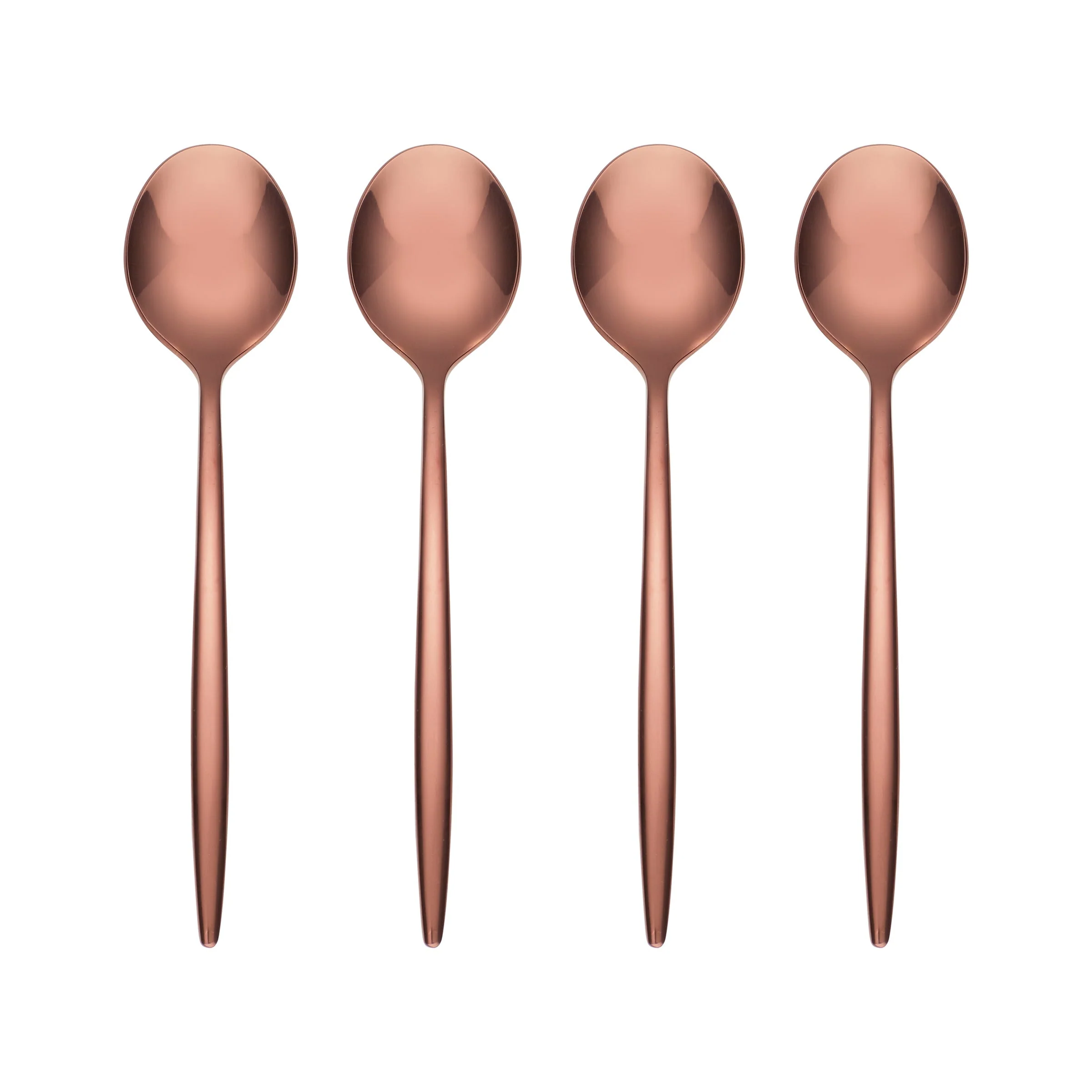 Gaze Copper Mirror Demitasse Spoons, Set of 4
