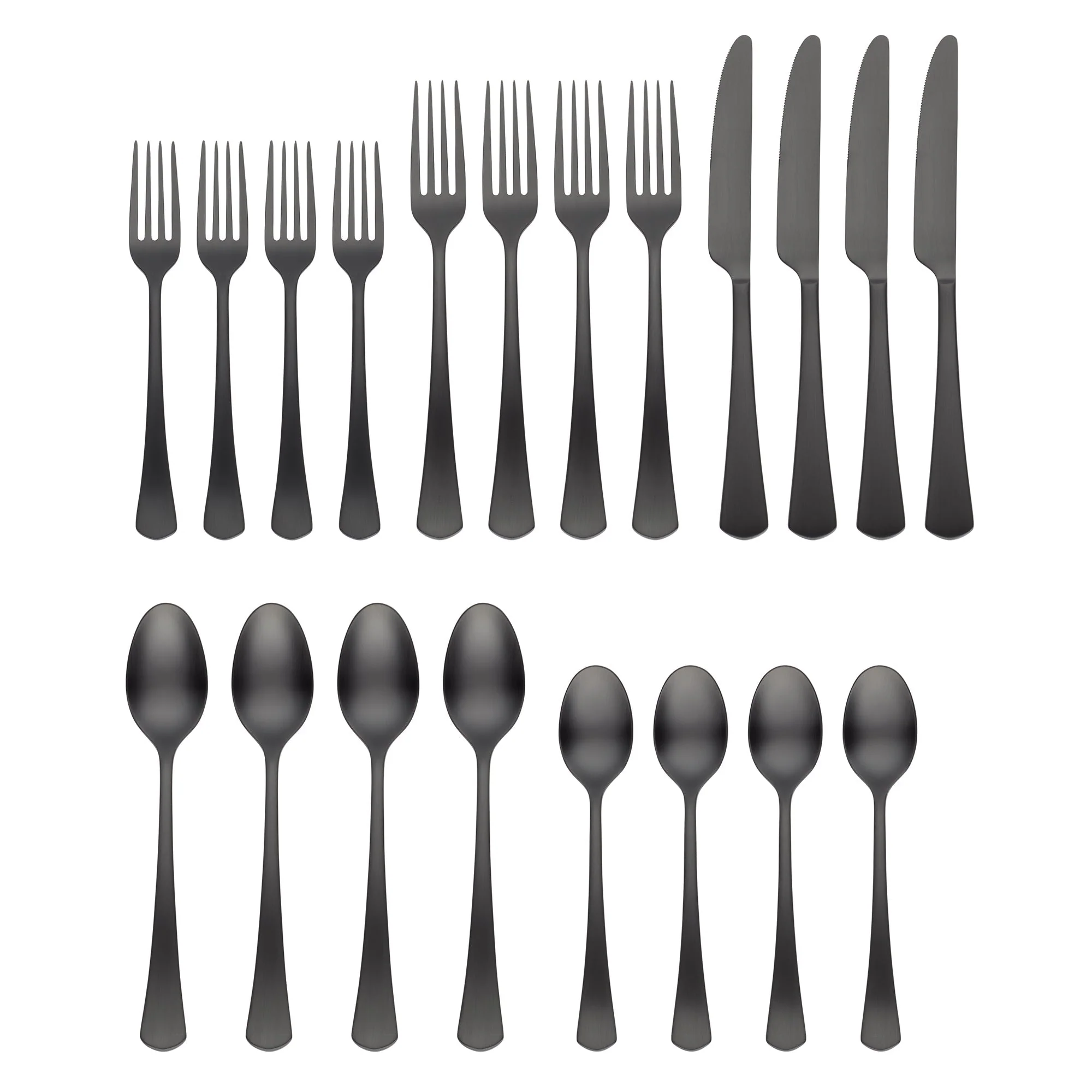 Morgan Black Satin 20-Piece Flatware Set - Image 2