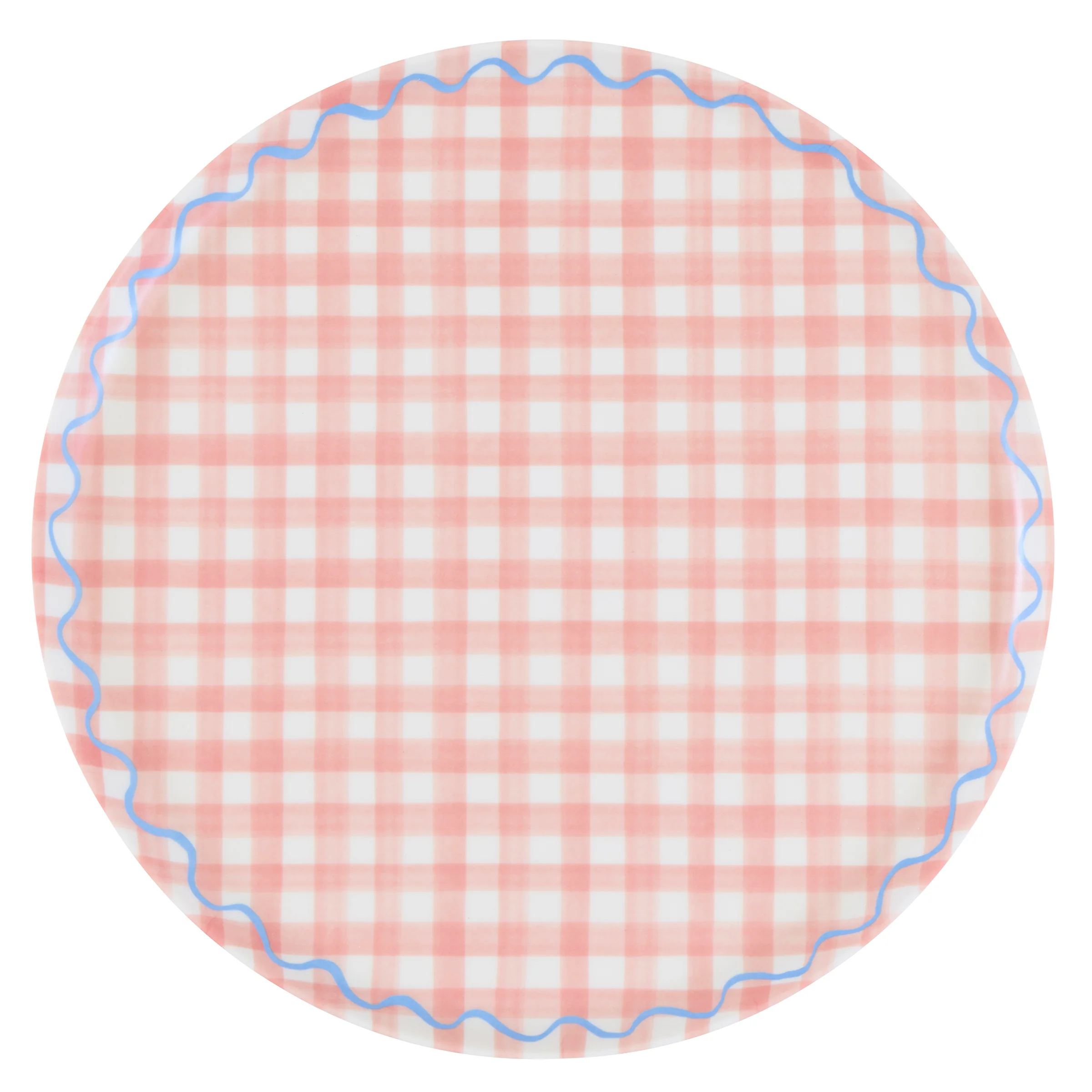 Gingham Reusable Large Plates, Set of 6 - Image 2