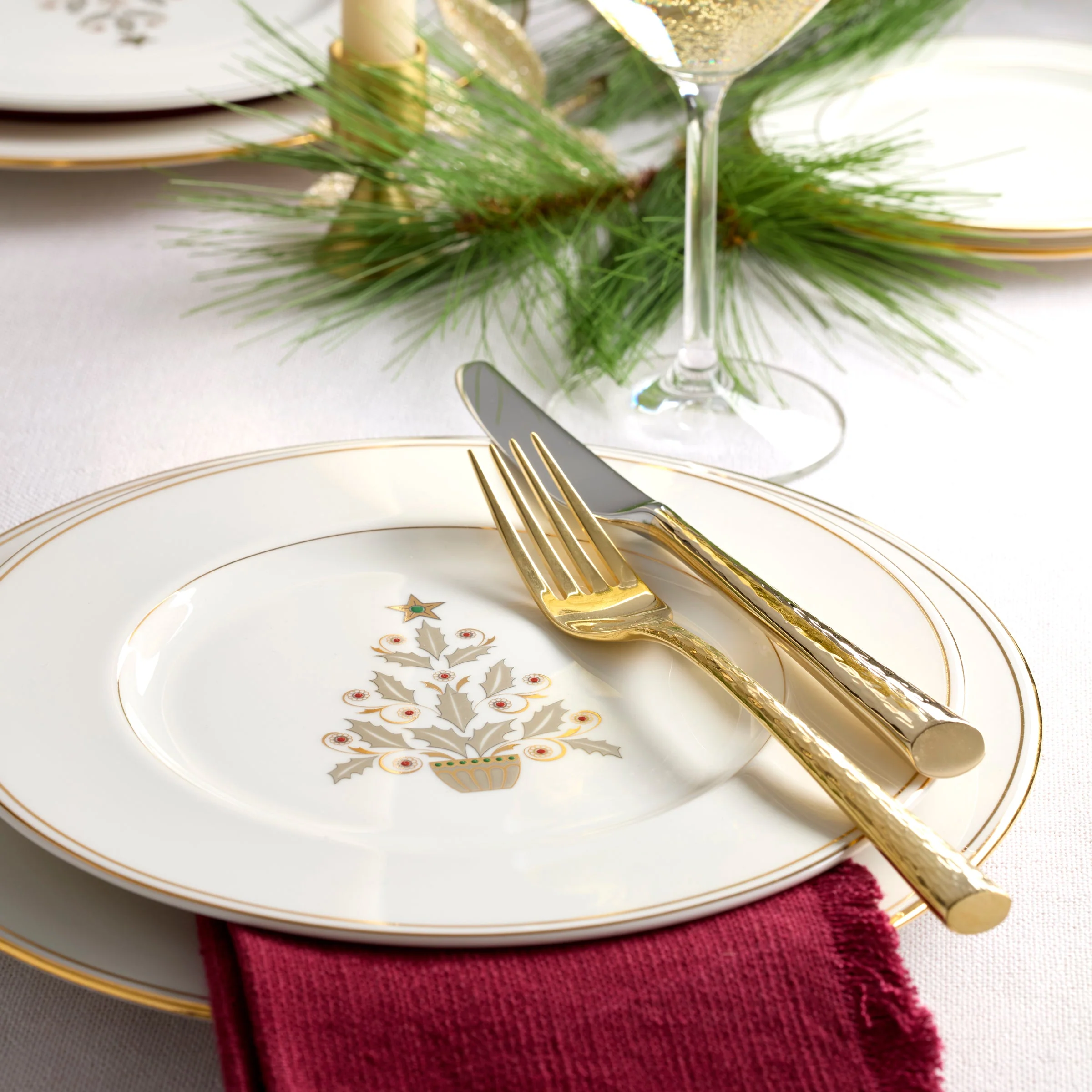 Federal Gold Tree Accent Plates, Set of 4 - Image 2