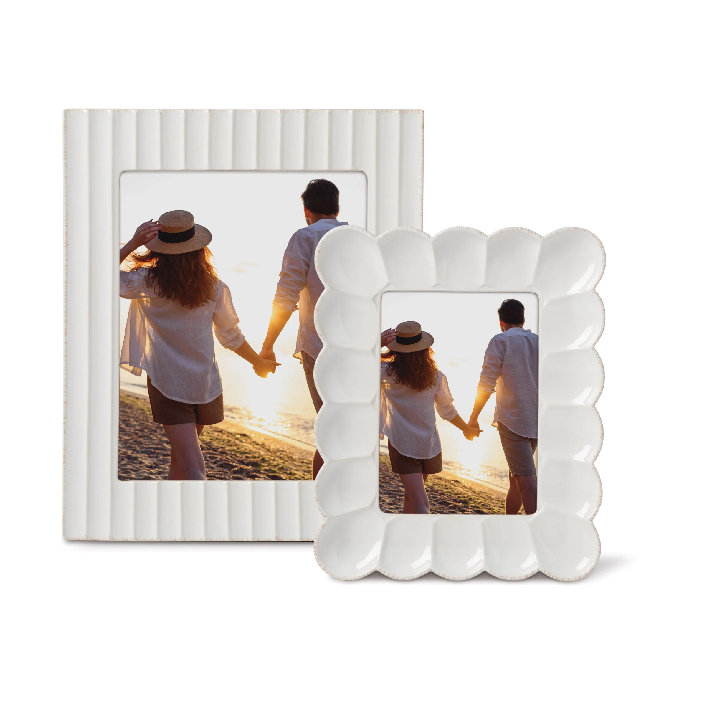 French Perle Scallop White 8x10 Photo Frame - Image 4