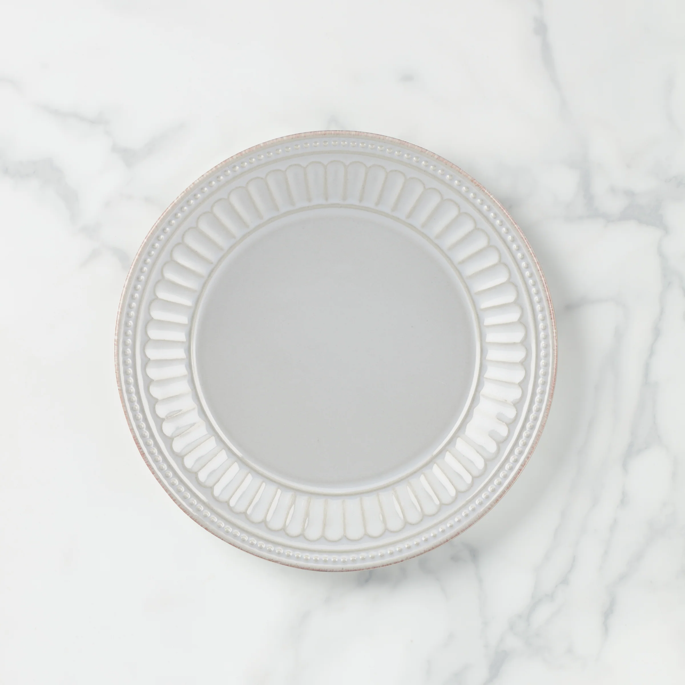 French Perle Groove Dove Dessert Plate