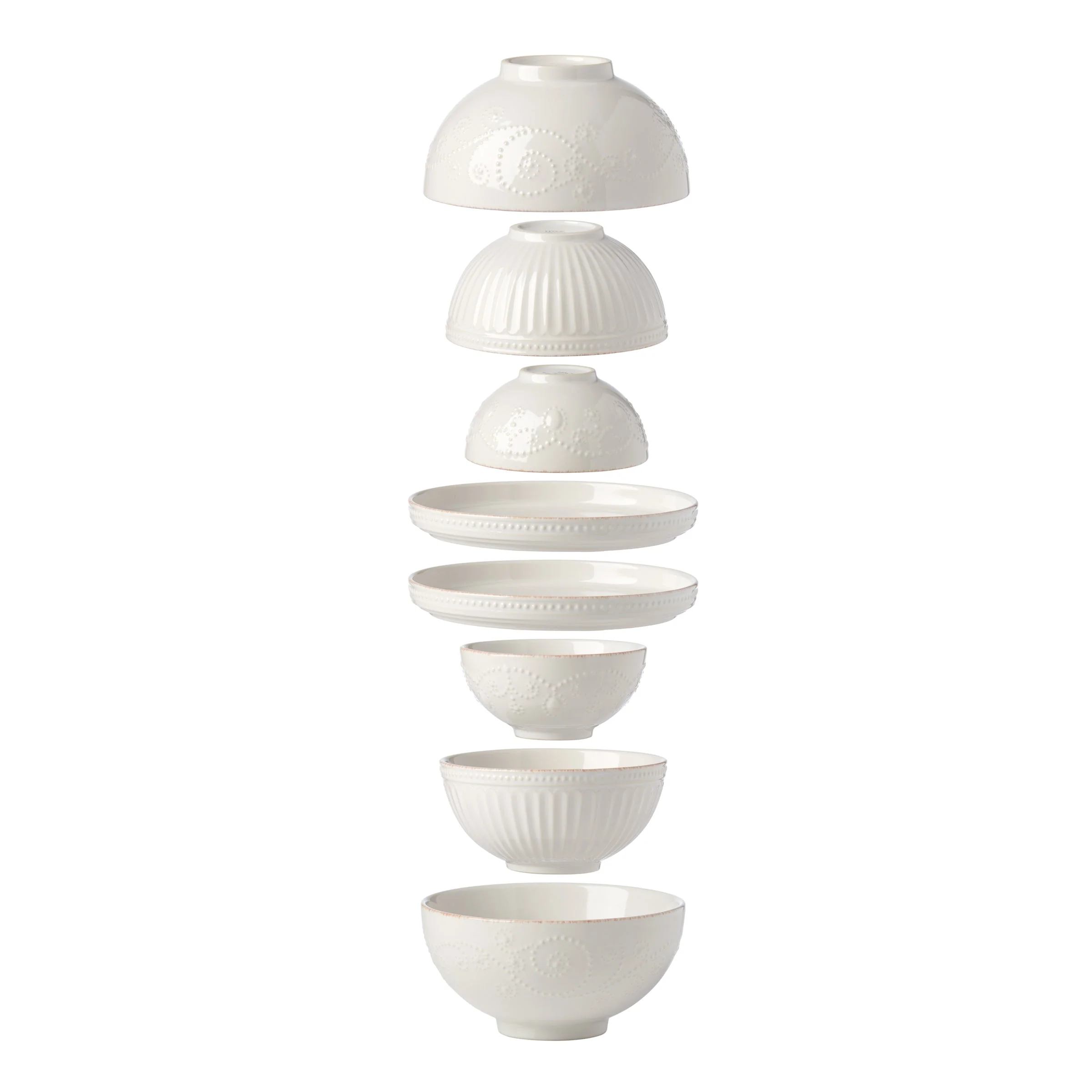 French Perle Luna 8-Piece Nesting Dinnerware Set - Image 2