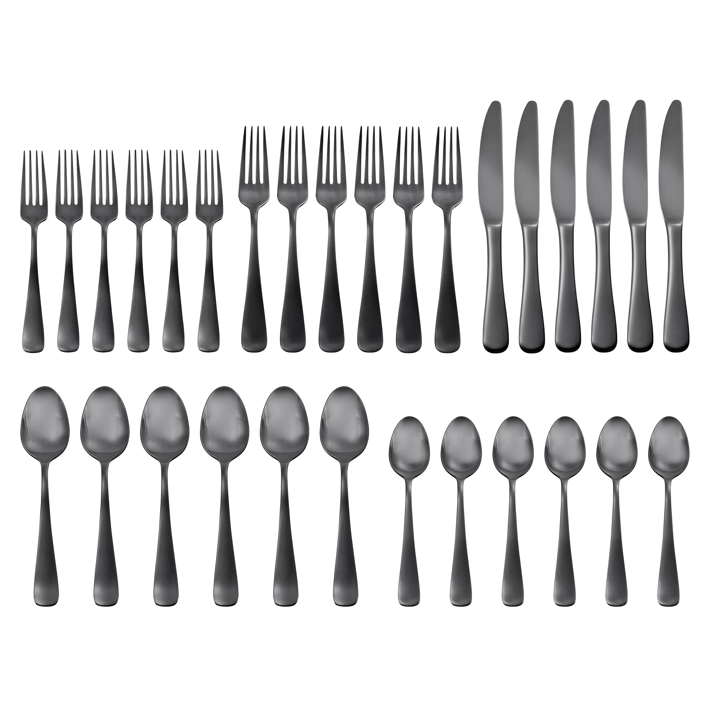 Opera Black Titanium 30-Piece Flatware Set - Image 2