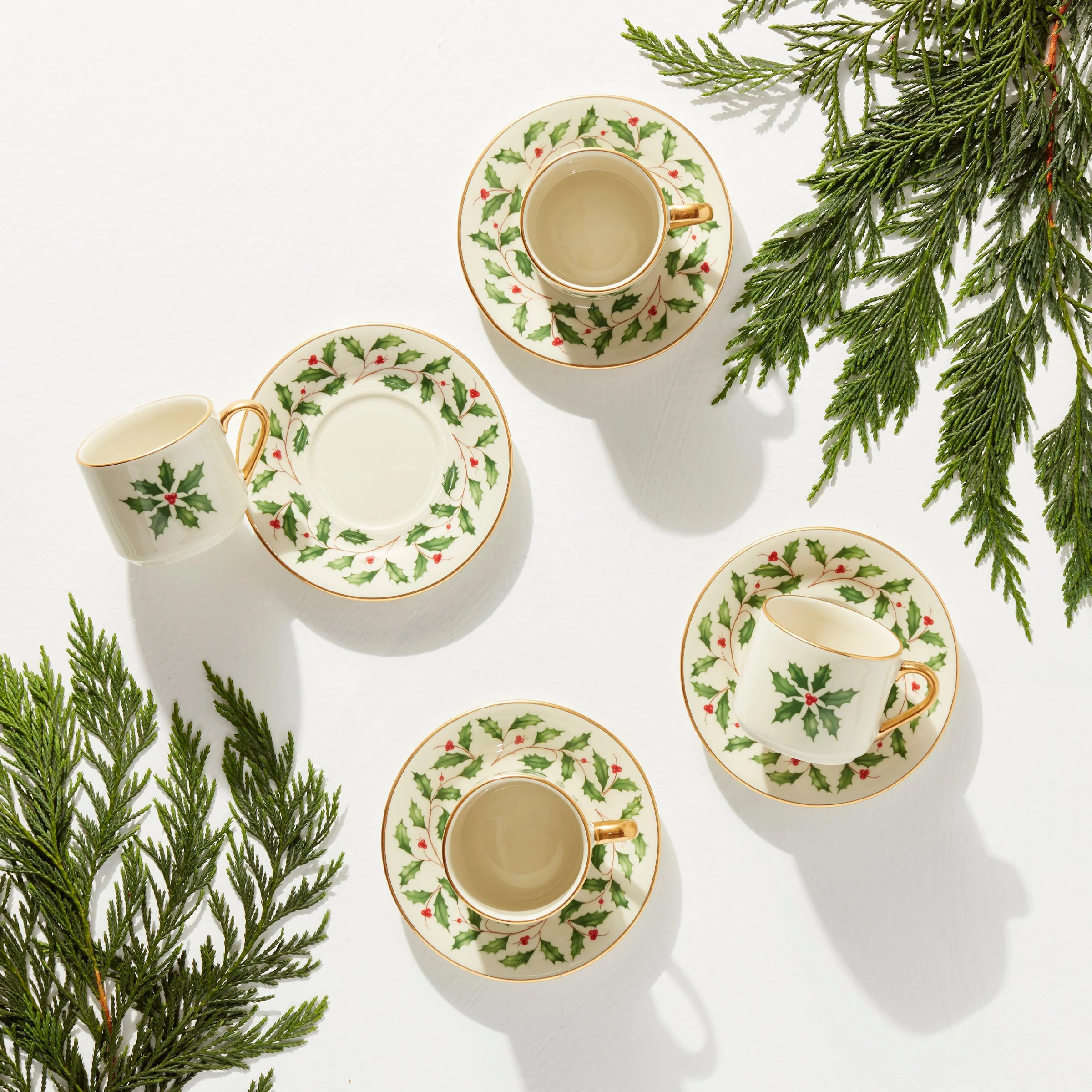 Holiday Espresso Cup & Saucer, Set of 4 - Image 3