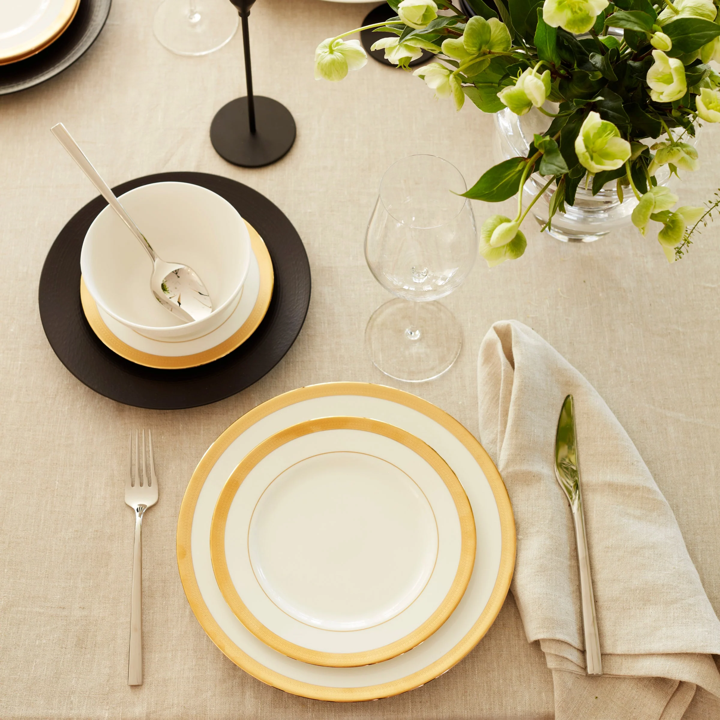 LX Collective Black 12-Piece Dinnerware Set - Image 5