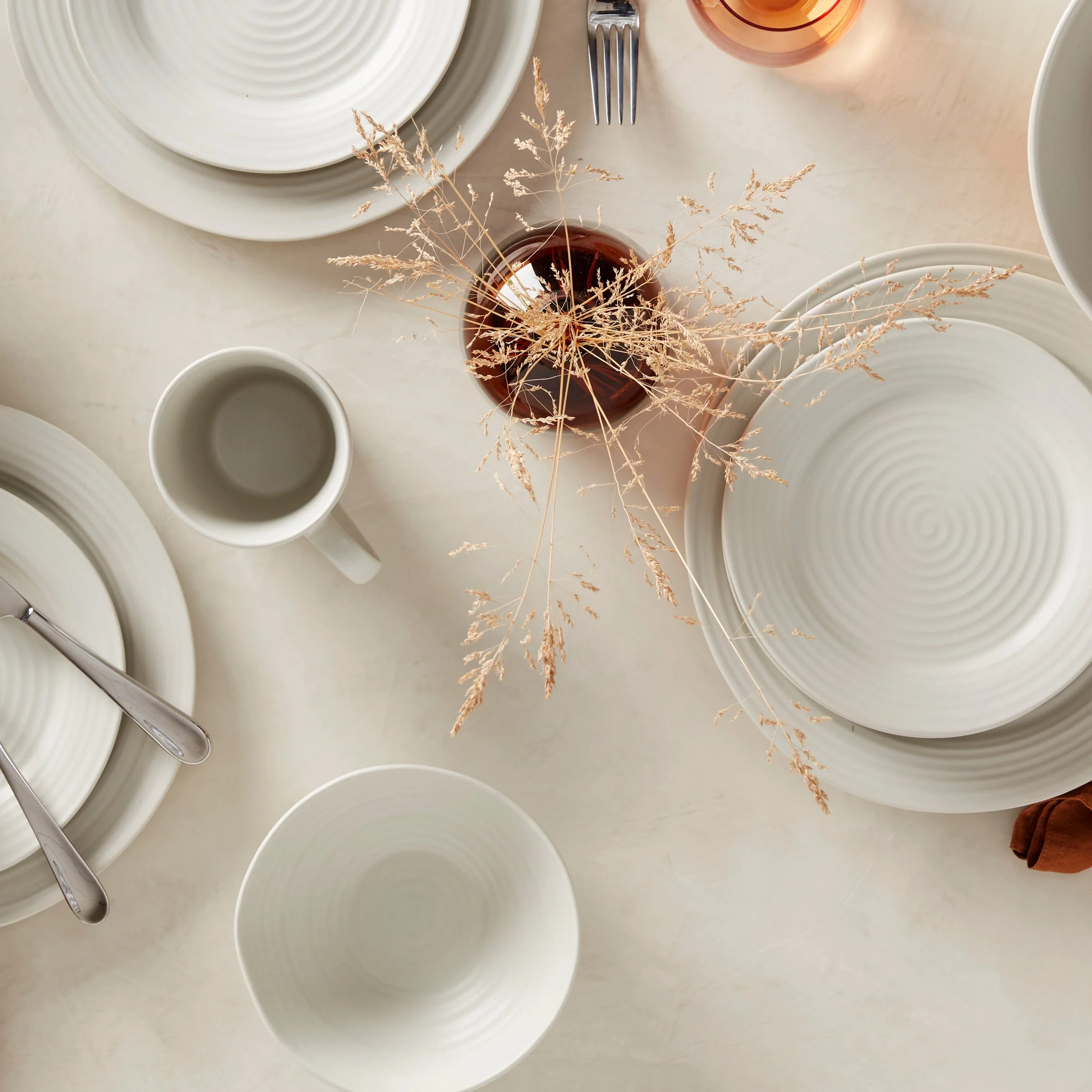 Ridge White 12-Piece Dinnerware Set - Image 12