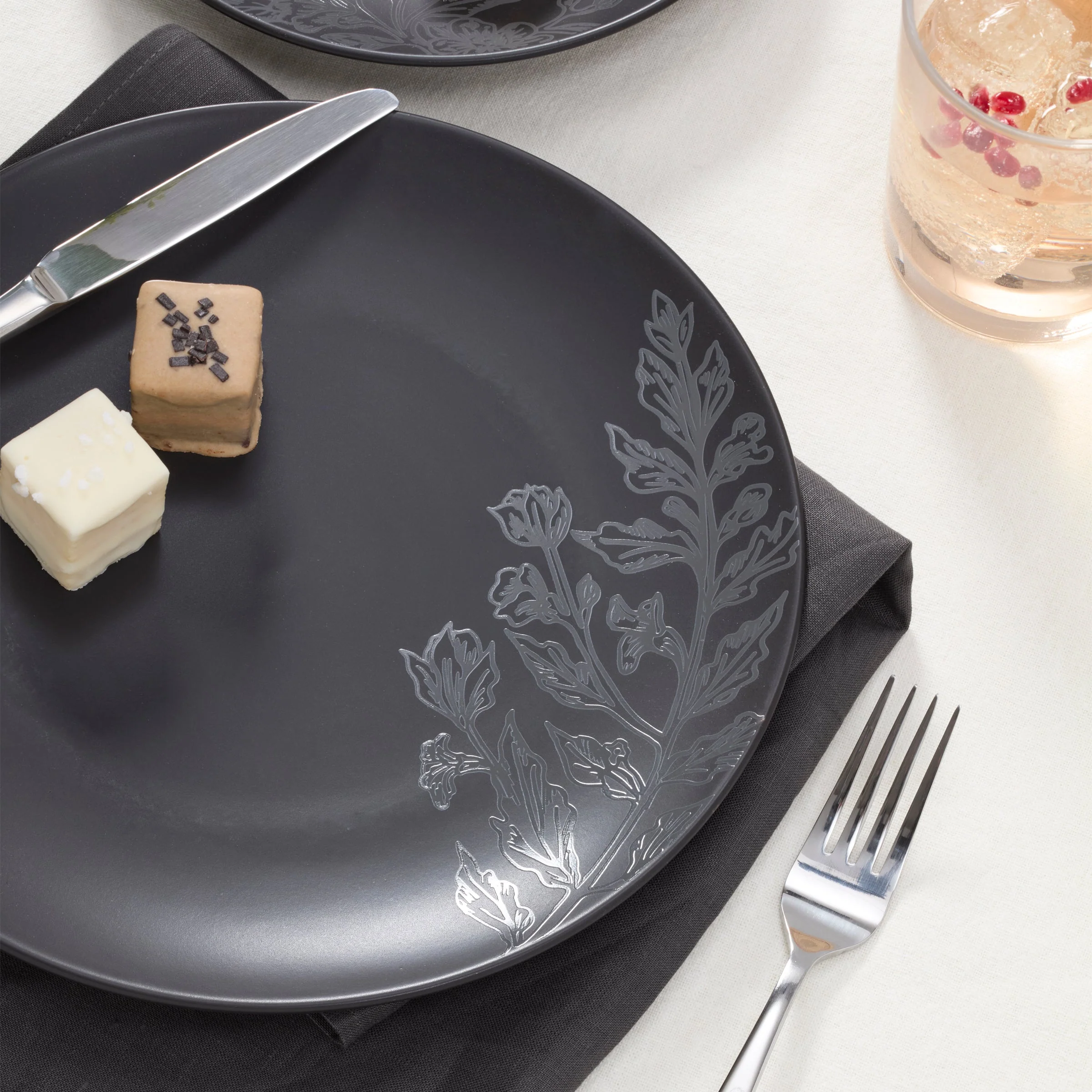 Roseto Charcoal 12-Piece Dinnerware Set - Image 4