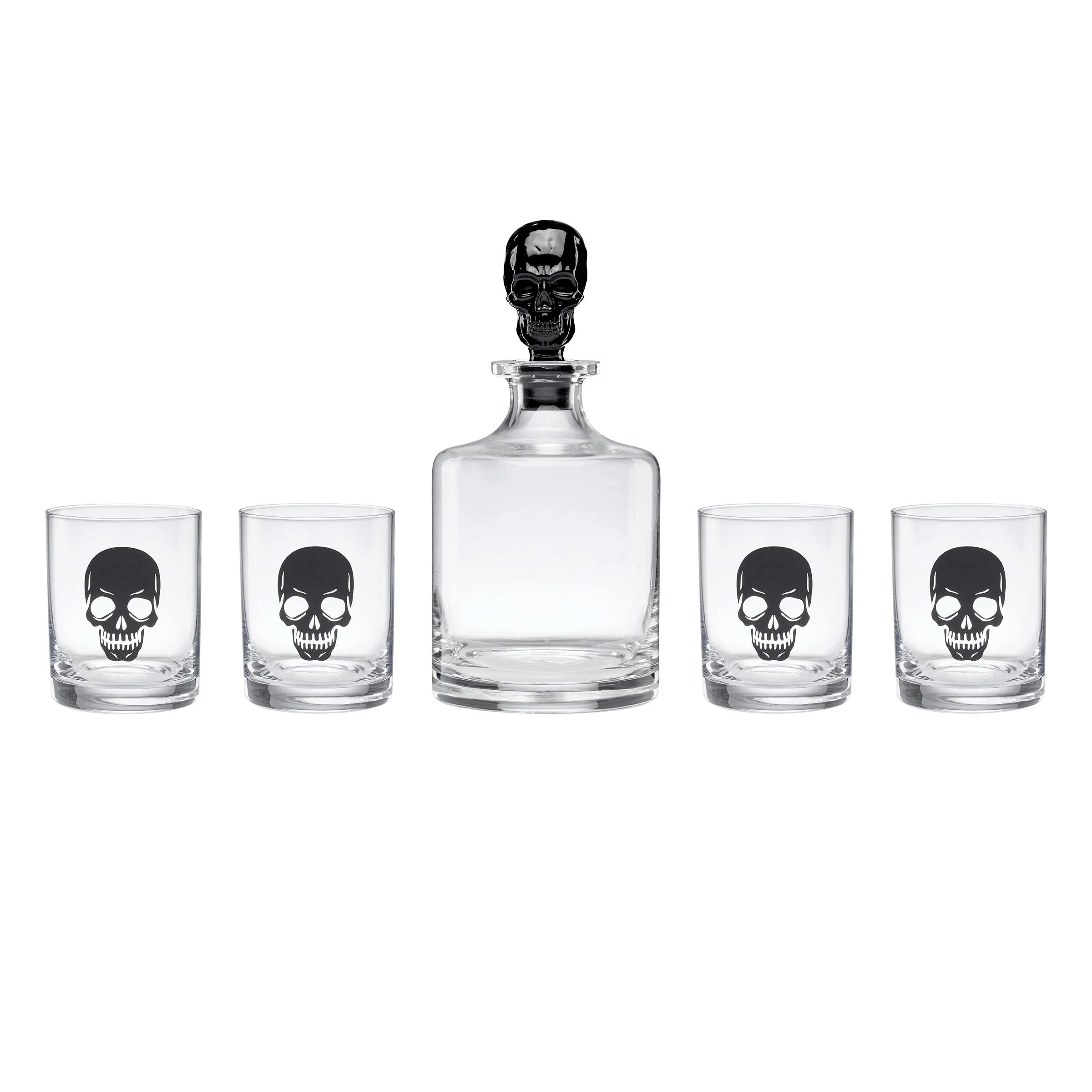 Vintro Halloween Skeleton 5-Piece Whiskey Set