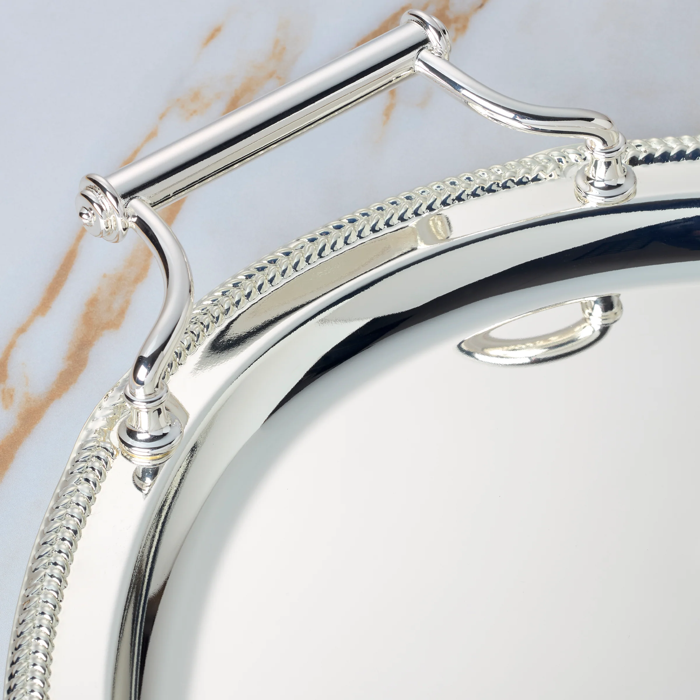 Gallery Oval Silverplate Tray with Handles - Image 4