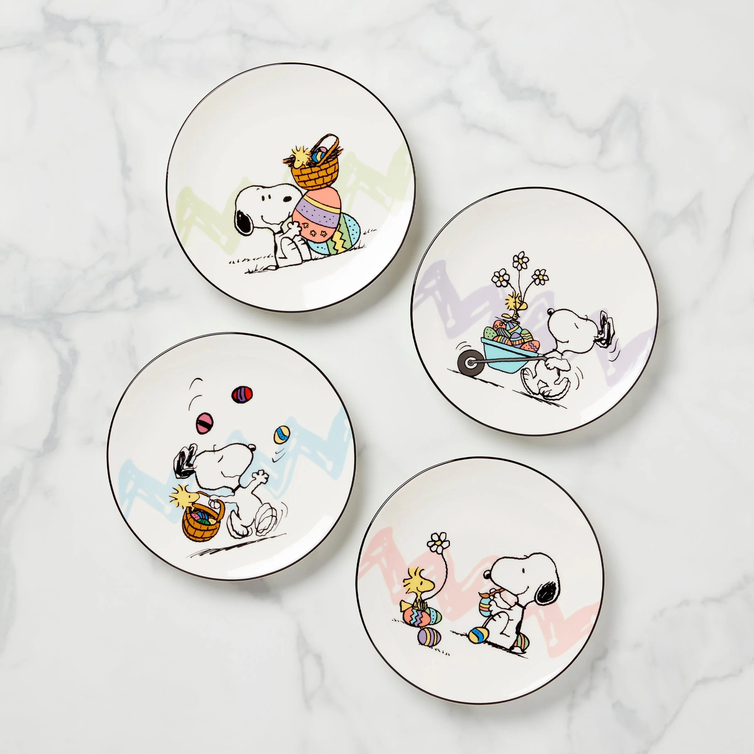 Snoopy Easter Accent Plates, Set of 4
