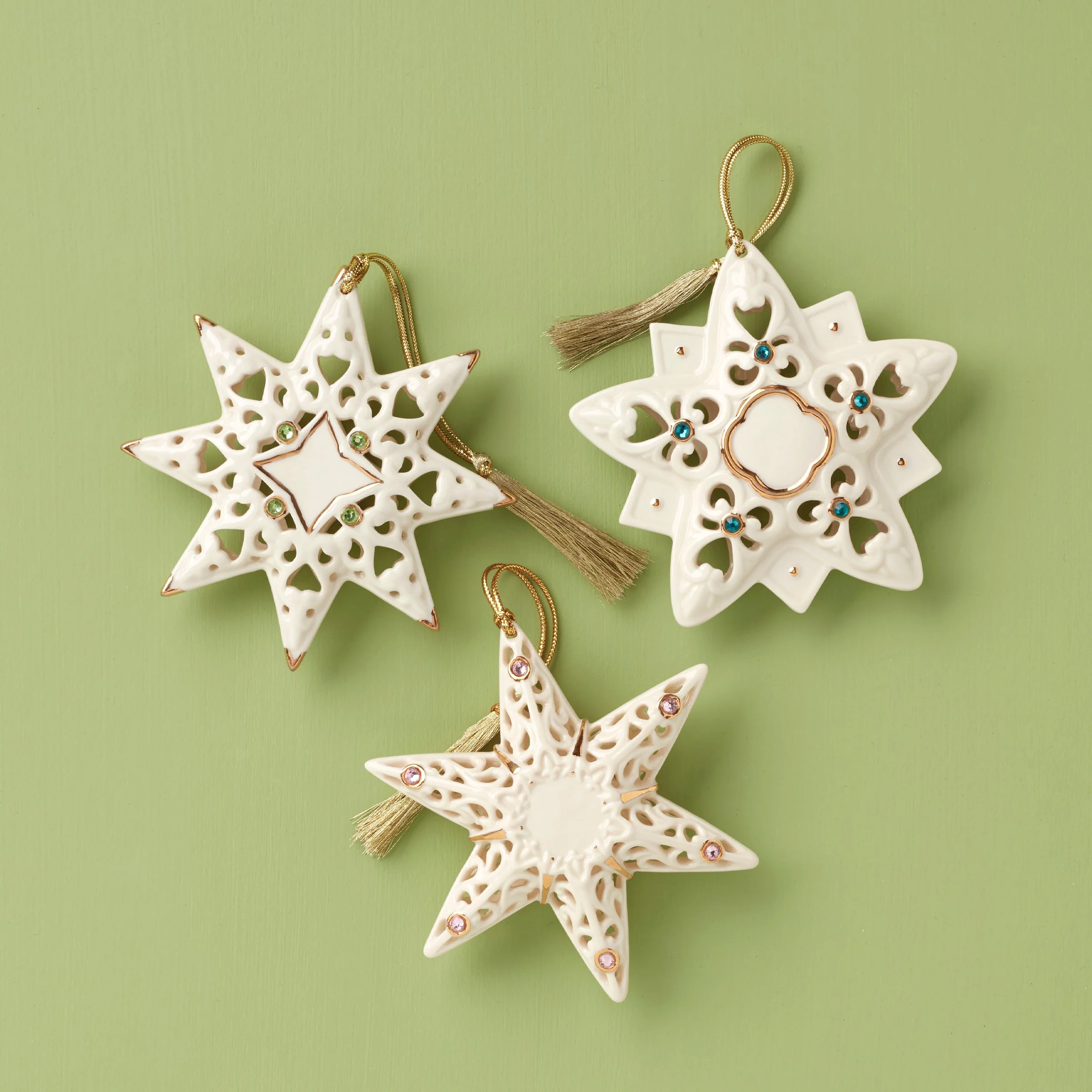 Pierced Star Ornaments Set of 3