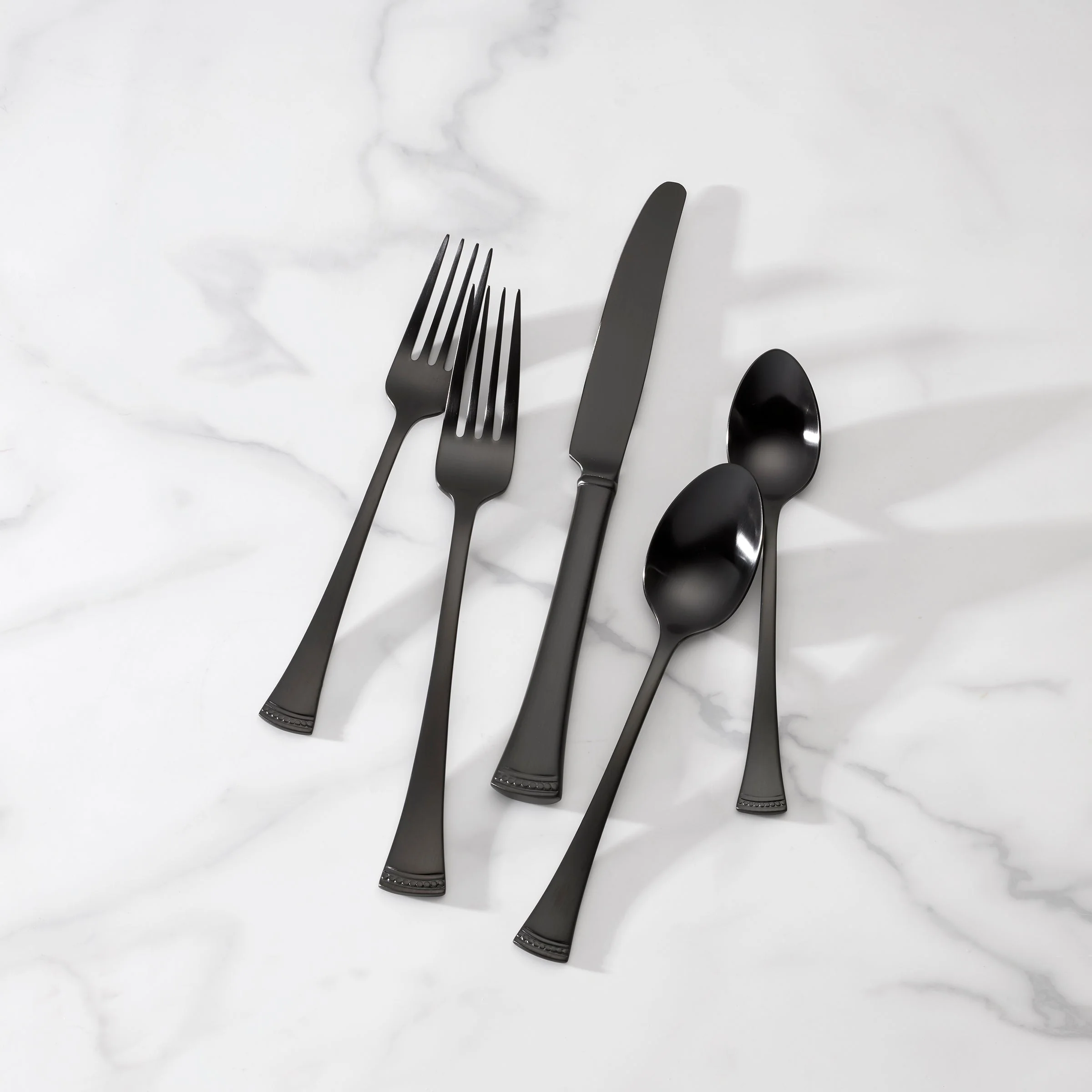 Portola Black Satin 20-Piece Flatware Set