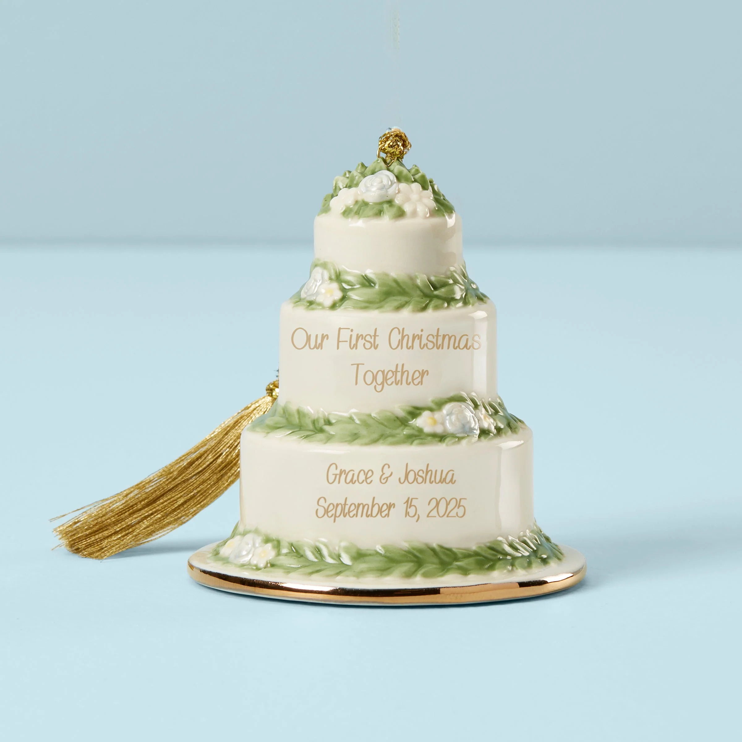 Personalized 1st Christmas Cake Ornament