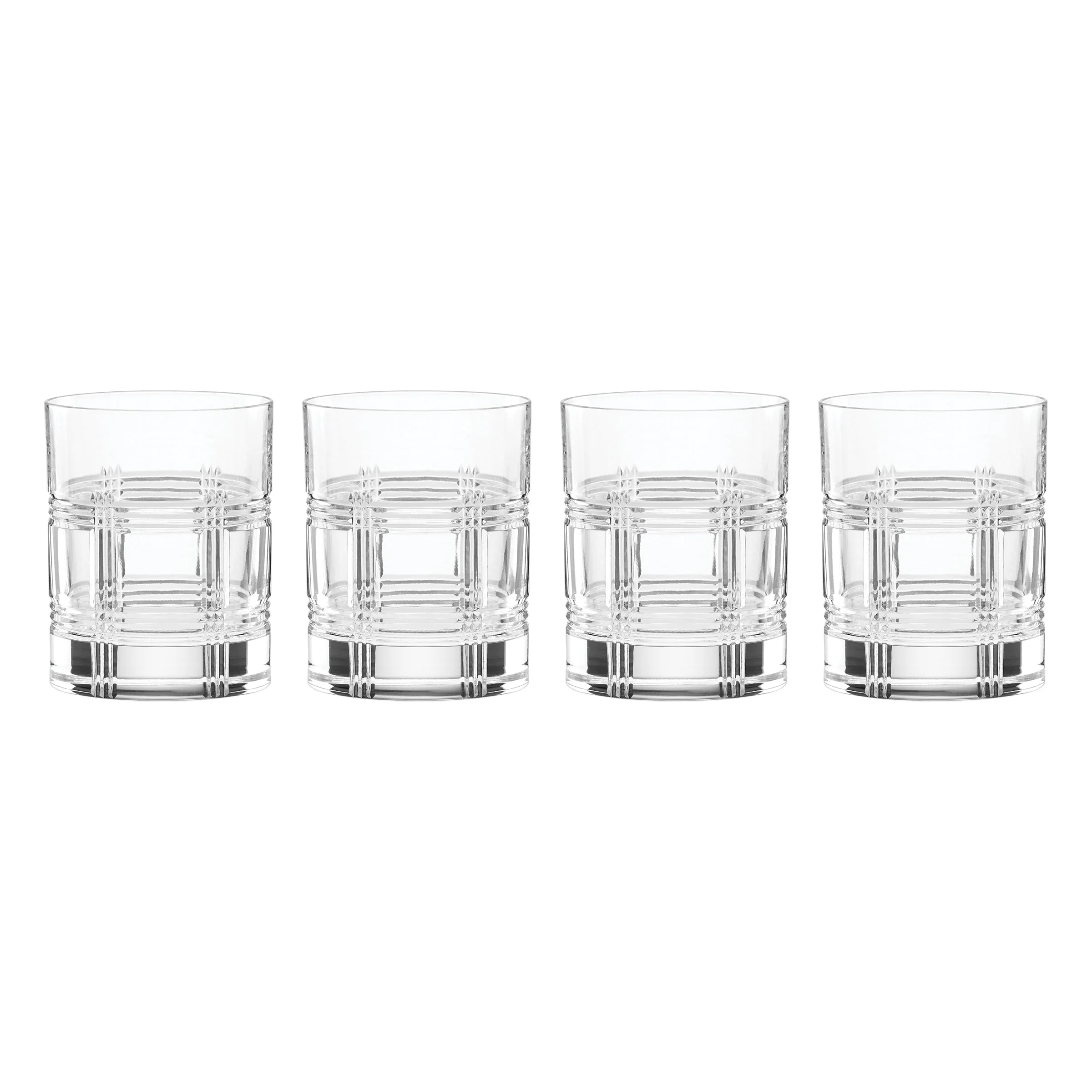 Hudson Crystal Double Old Fashion Glasses, Set of 4