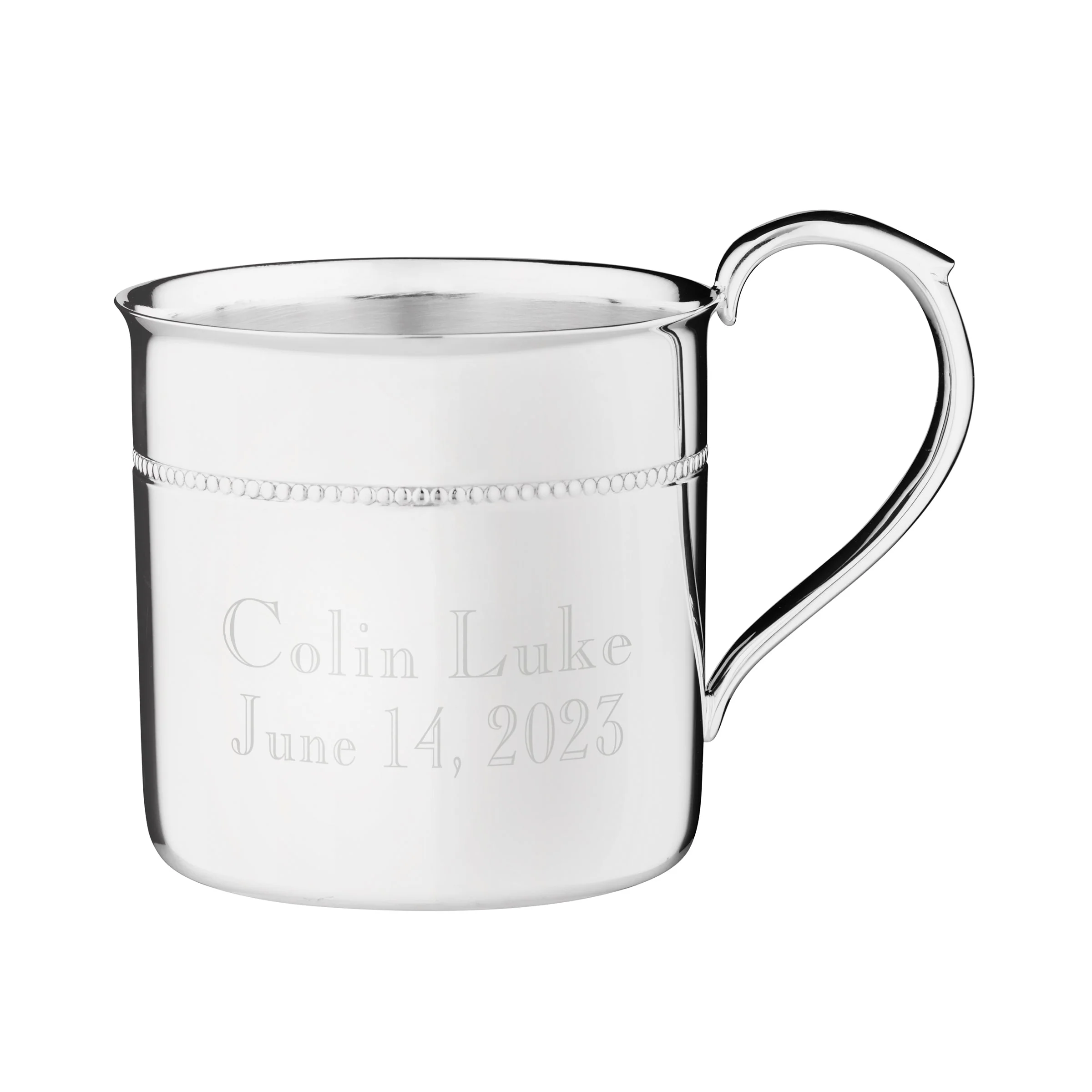 Royal Bead Silverplate Baby Cup - Image 2
