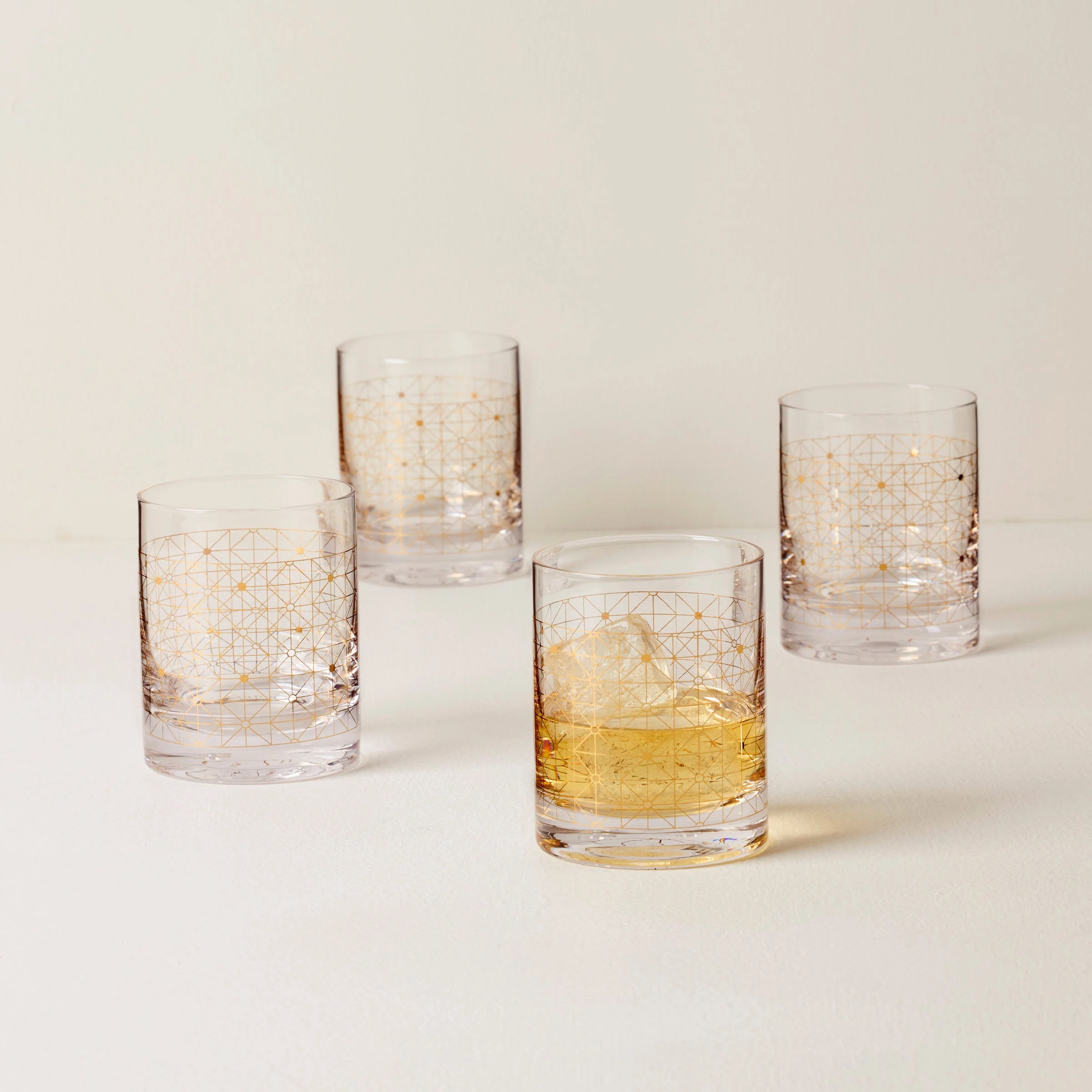 Tuscany Classics Gold Dust Double Old Fashion Glasses, Set of 4 - Image 2