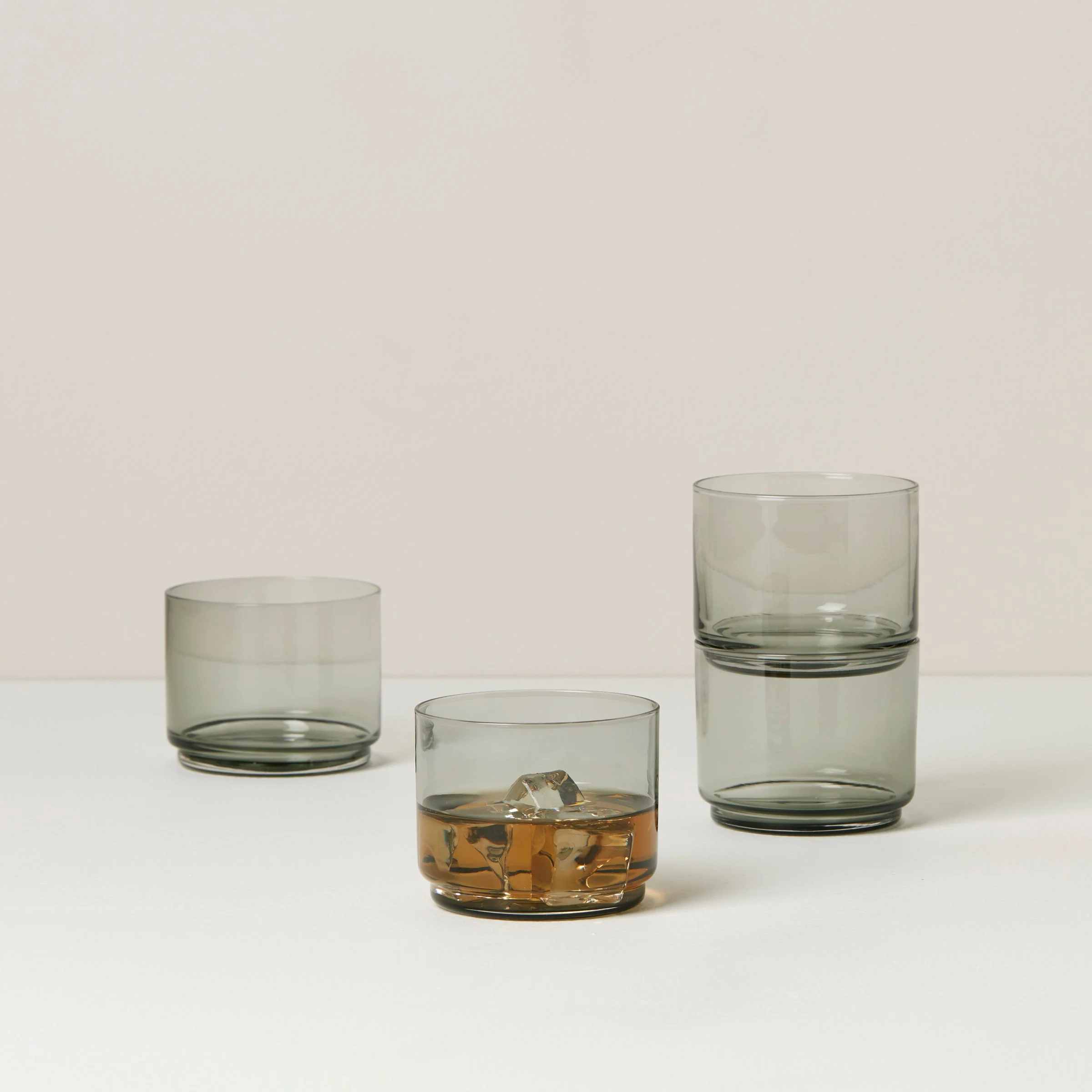 Tuscany Classics Stackable Smoke Short Glasses, Set of 4 - Image 2