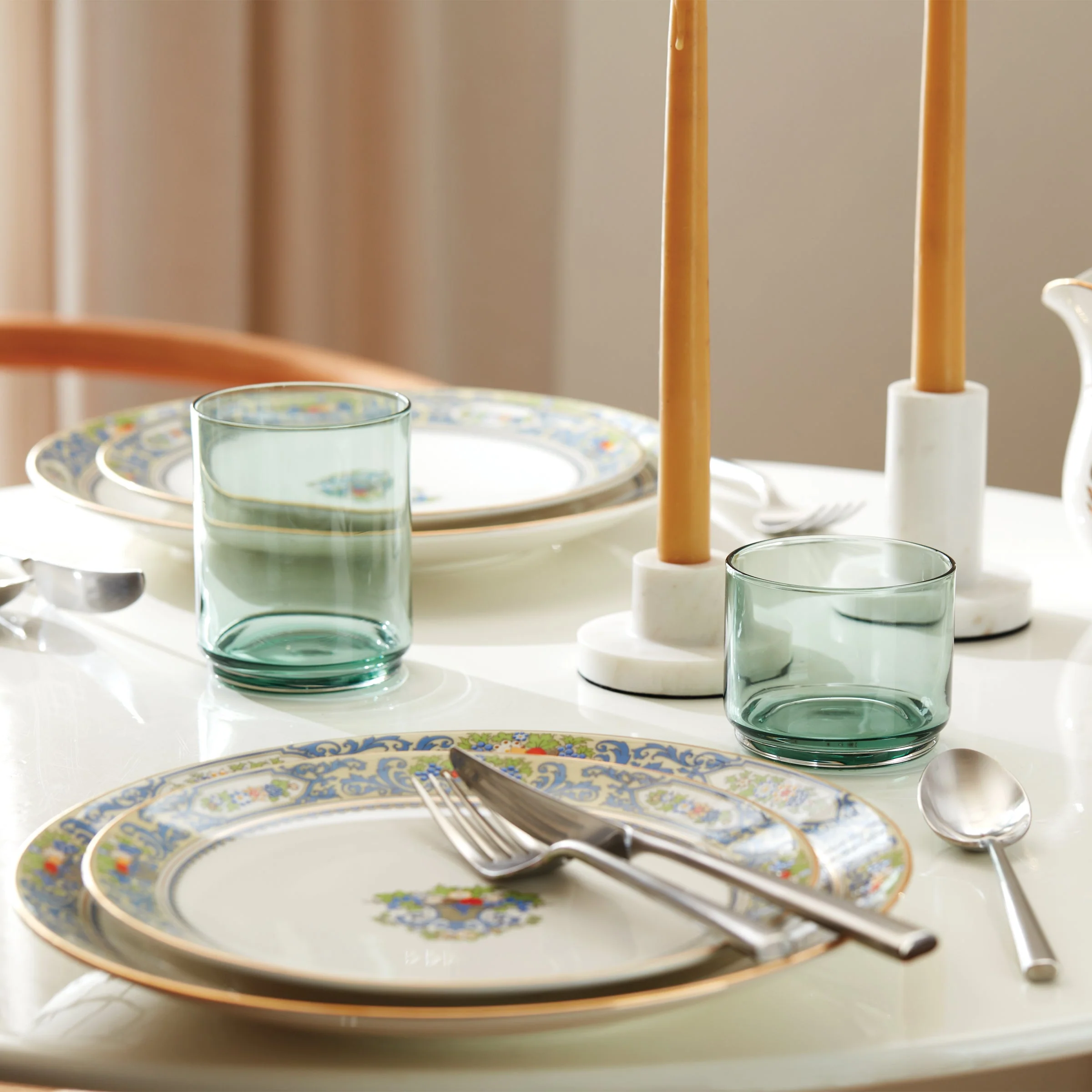Tuscany Classics Stackable Green Tall Glasses, Set of 4 - Image 9