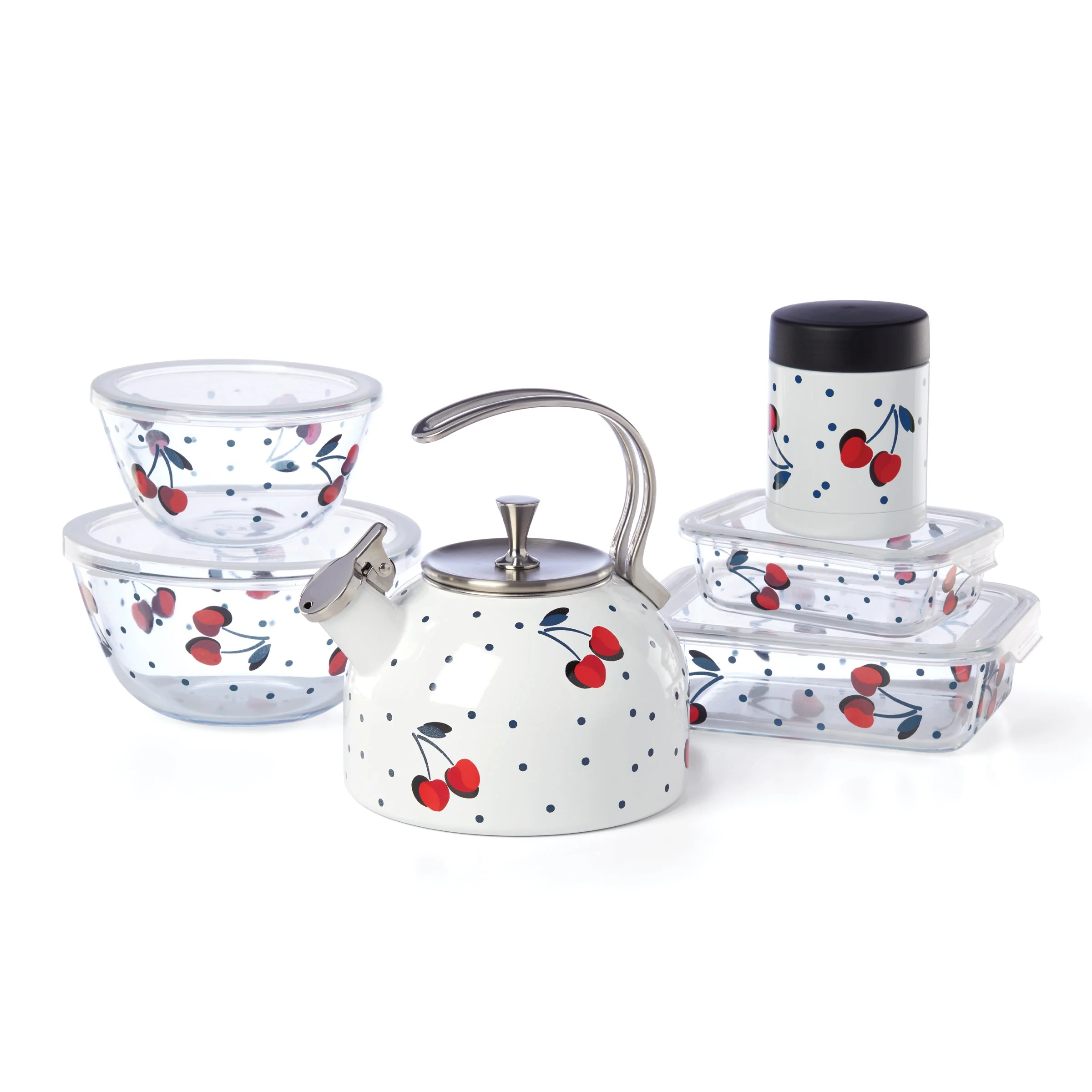 Vintage Cherry Dot 2-Piece Rectangular Storage Set - Image 4